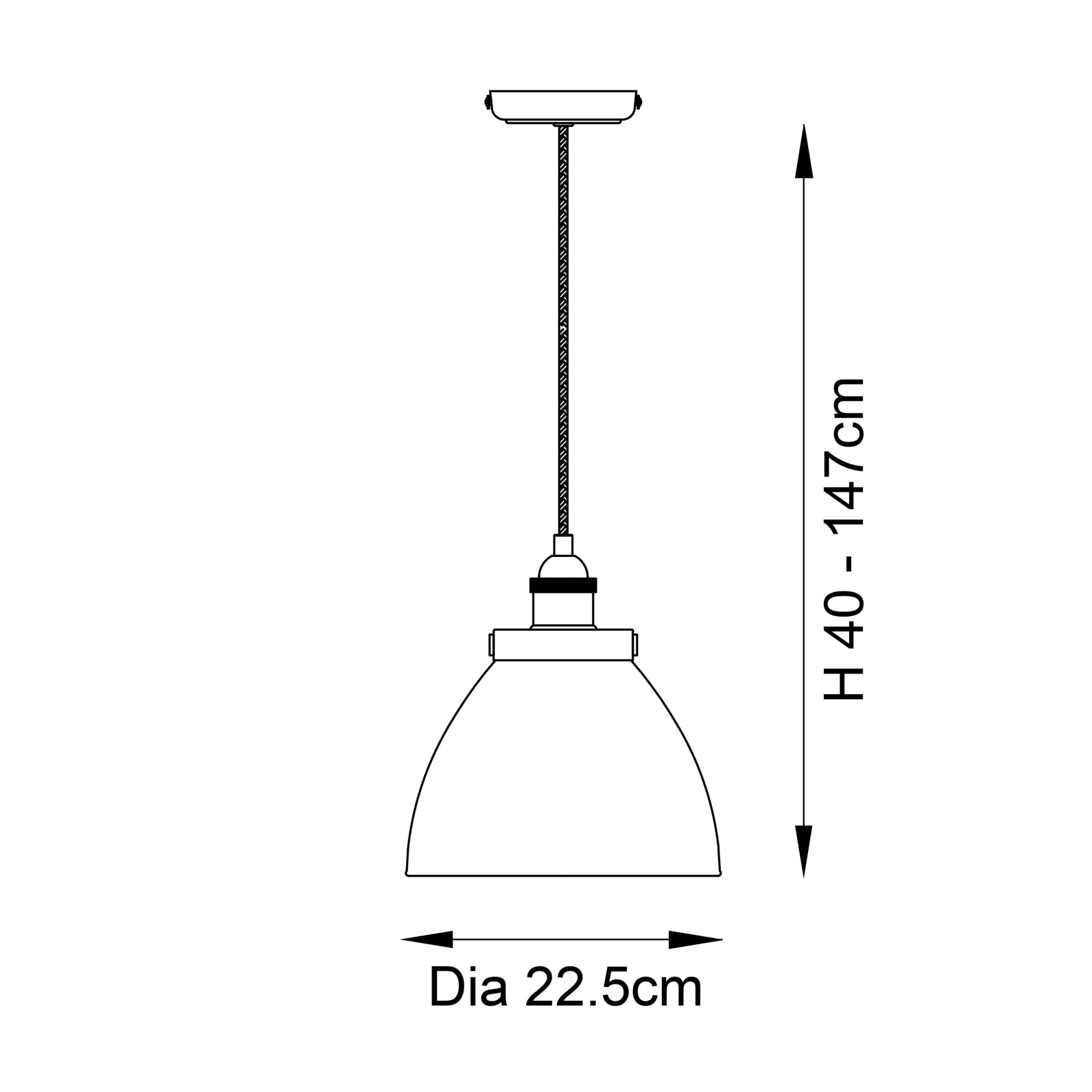 Endon Hansen Single Light Pendant - Bright Nickel
