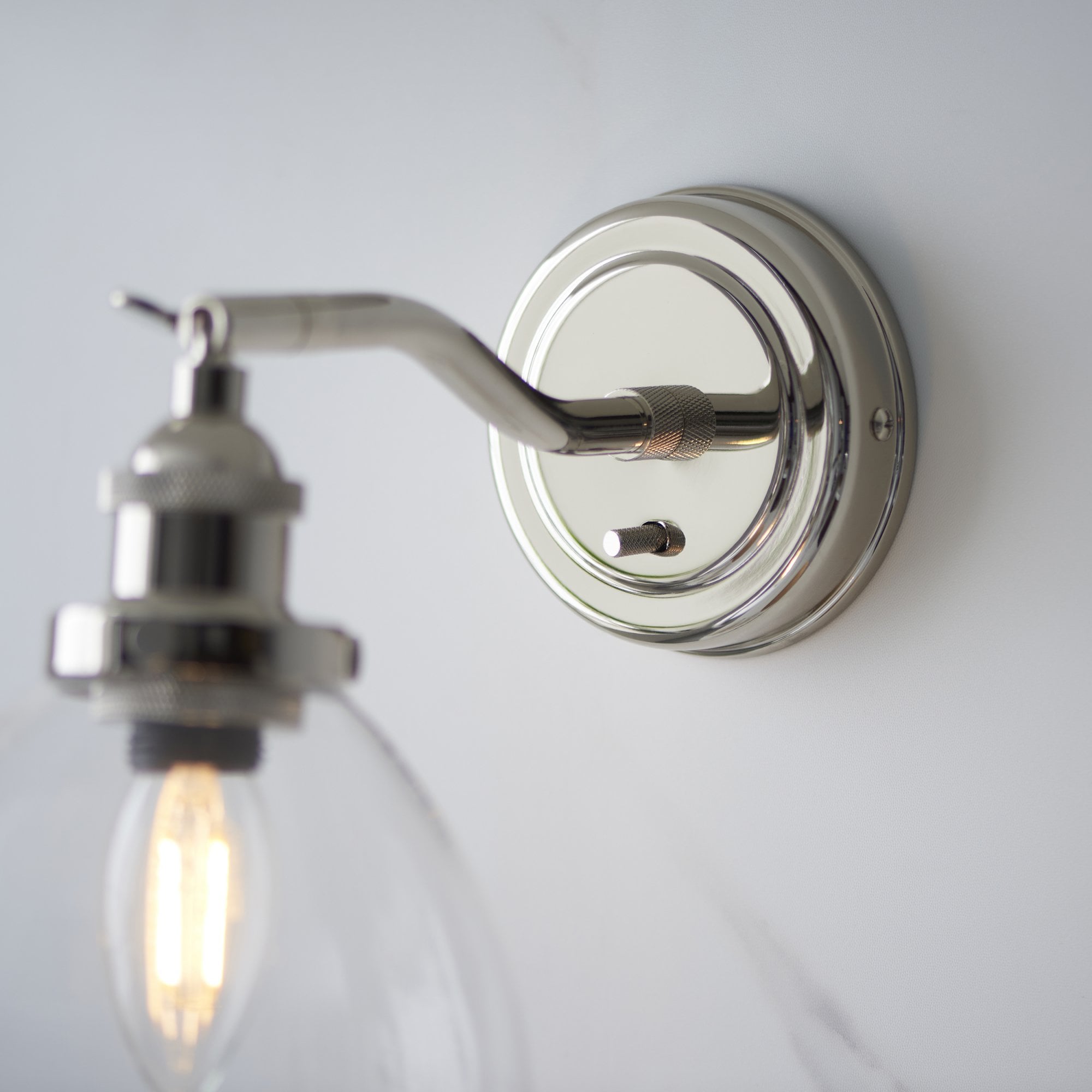 Endon Hansen Single Wall Light - Bright Nickel