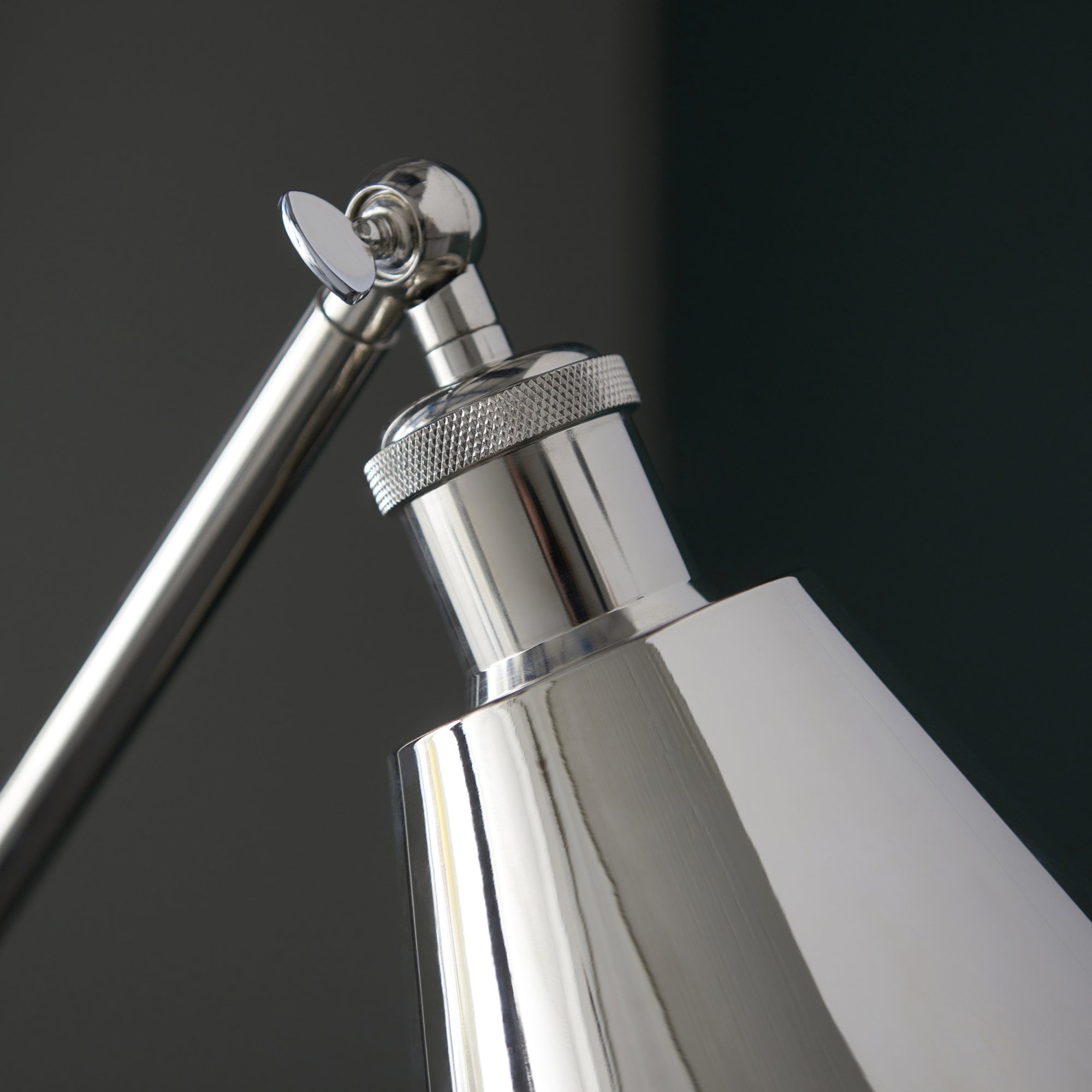 Endon Hal Single Light Floor Lamp - Bright Nickel & Satin White