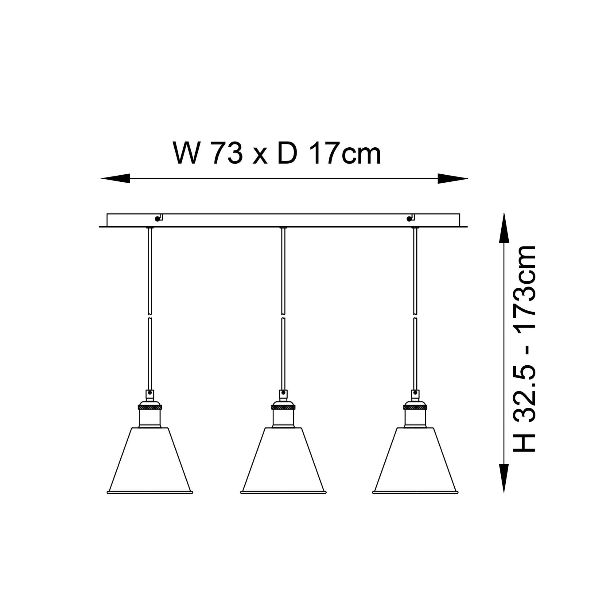 Endon Hal 3 Light Linear Pendant - Bright Nickel & Satin White