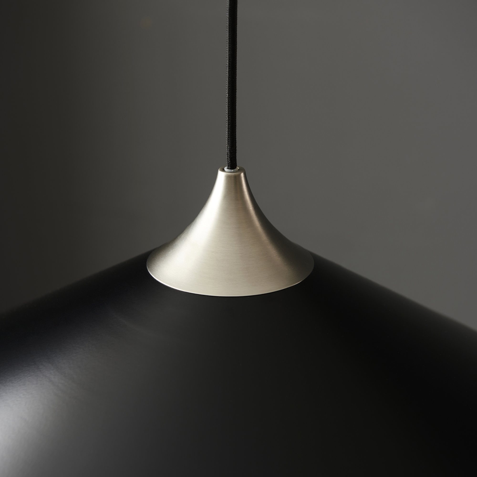 Utopia Smooth Coned Ceiling Pendant Pendant - Matt Black & Matt Nickel Plate
