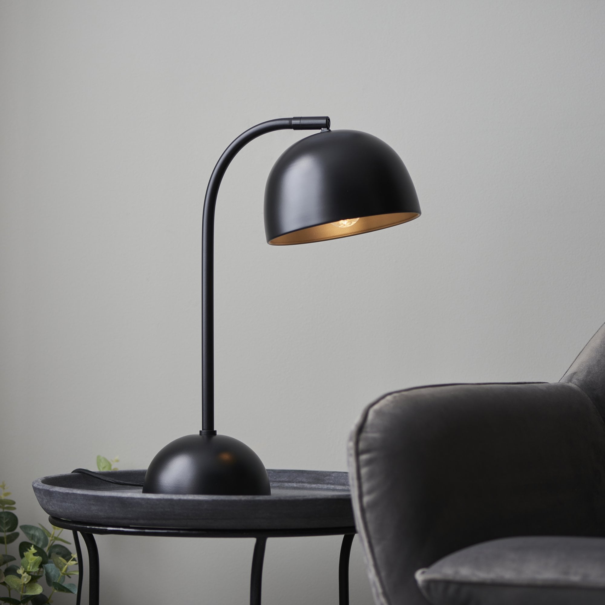 Endon Brodey Single Table Lamp - Matt Black