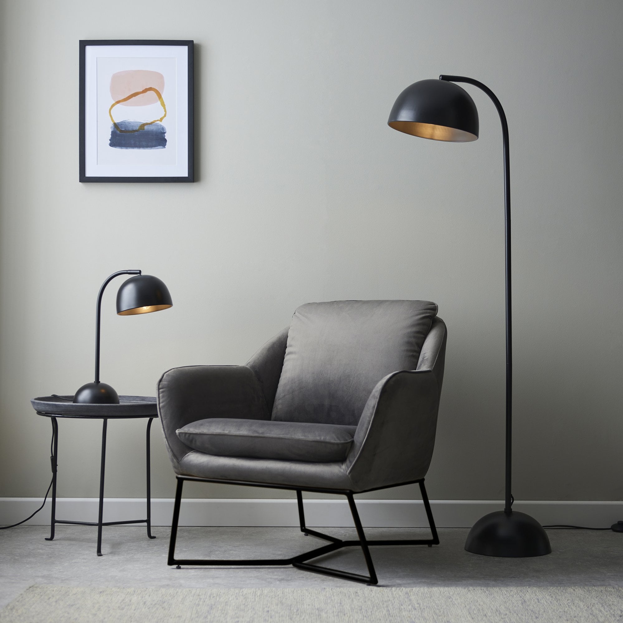 Endon Brodey Single Table Lamp - Matt Black