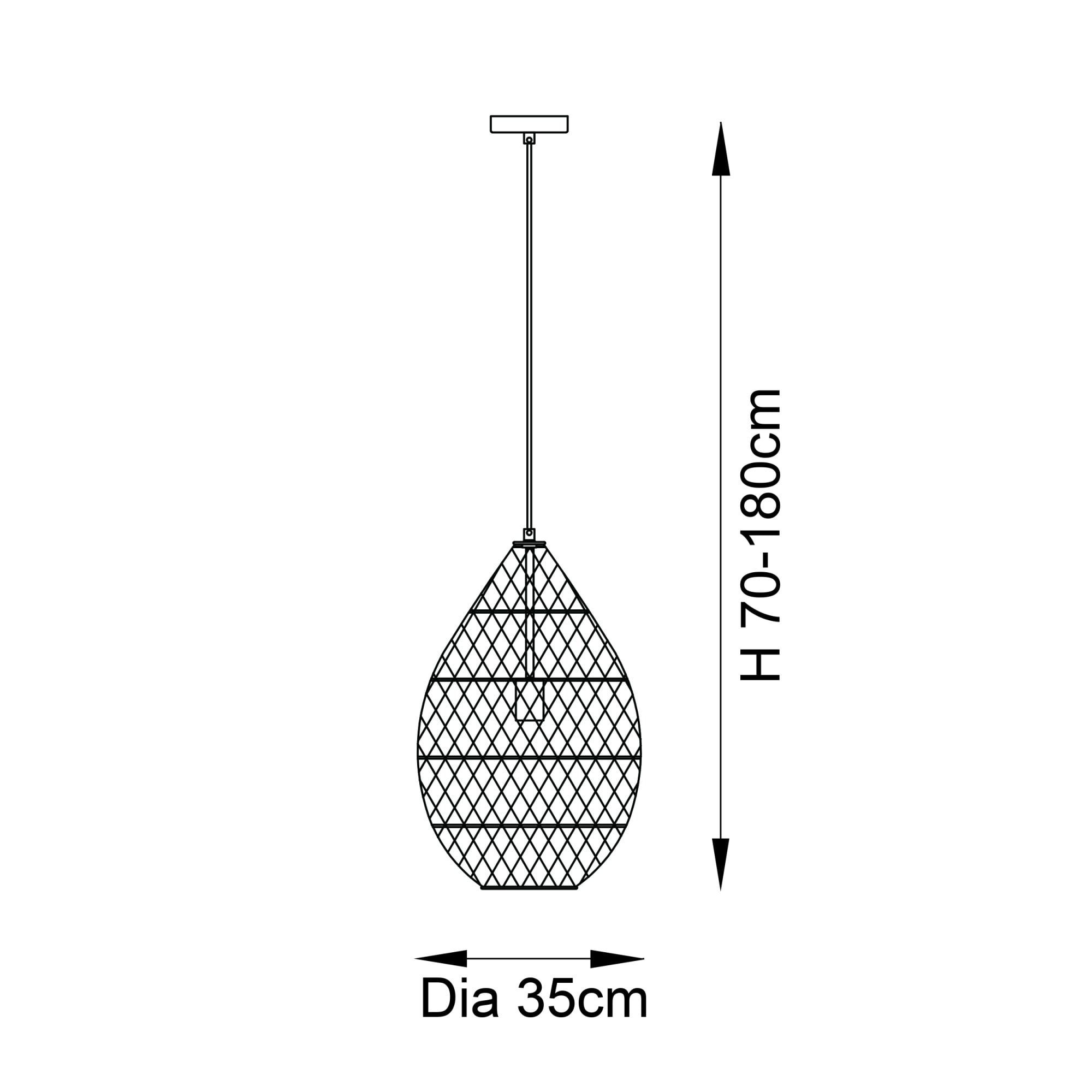 Endon Pimva Rattan Ceiling Pendant - Black
