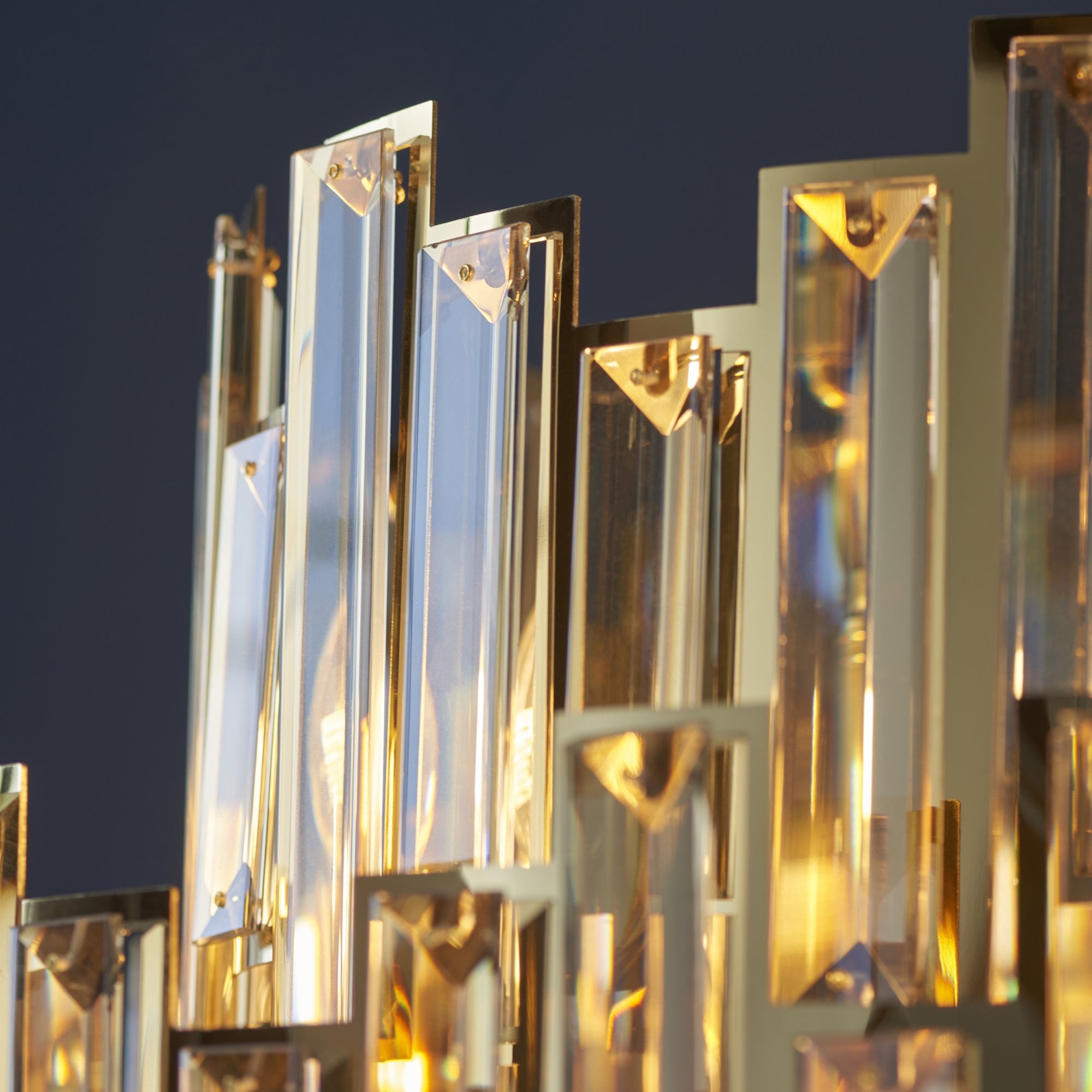 Endon Viviana 12 Light Ceiling Pendant - Champagne Crystal & Gold Plate Effect