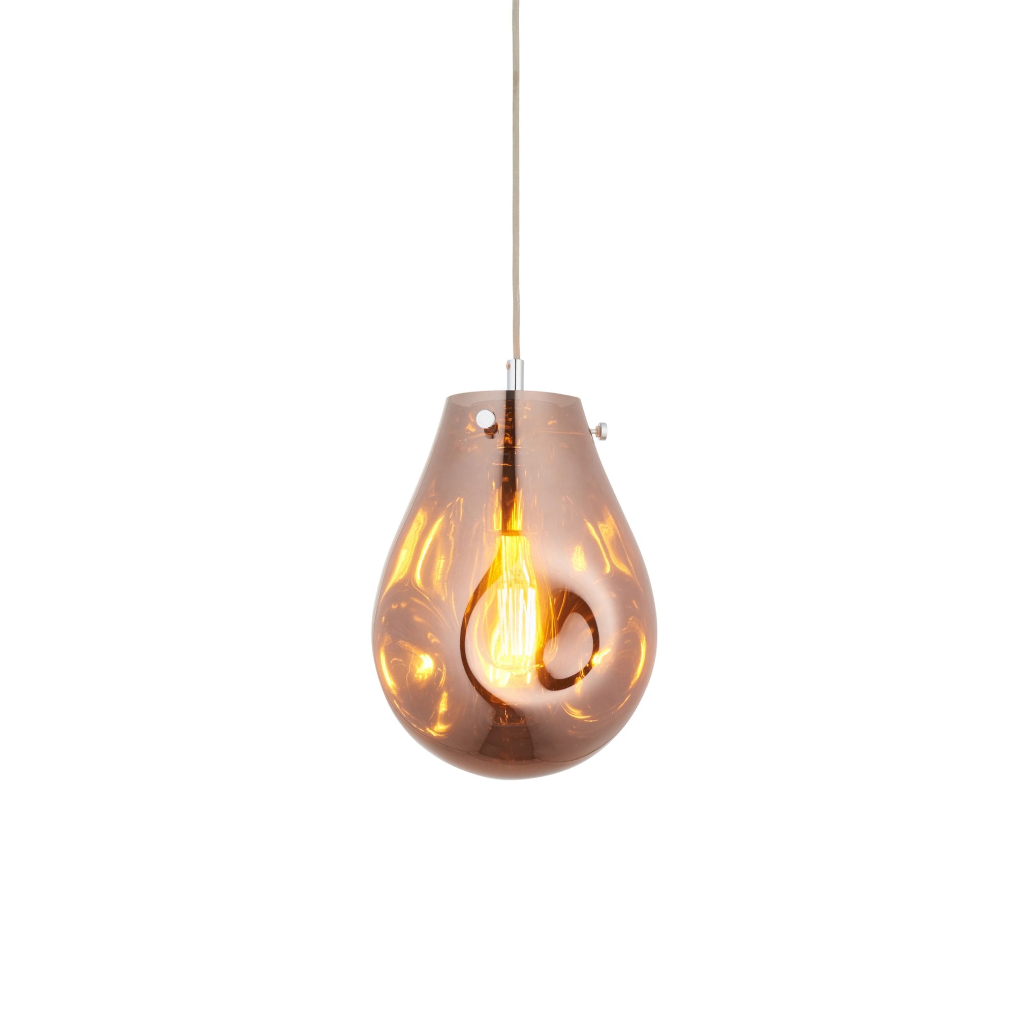 Utopia Dent Medium Glass Ceiling Pendant - Metallic Copper