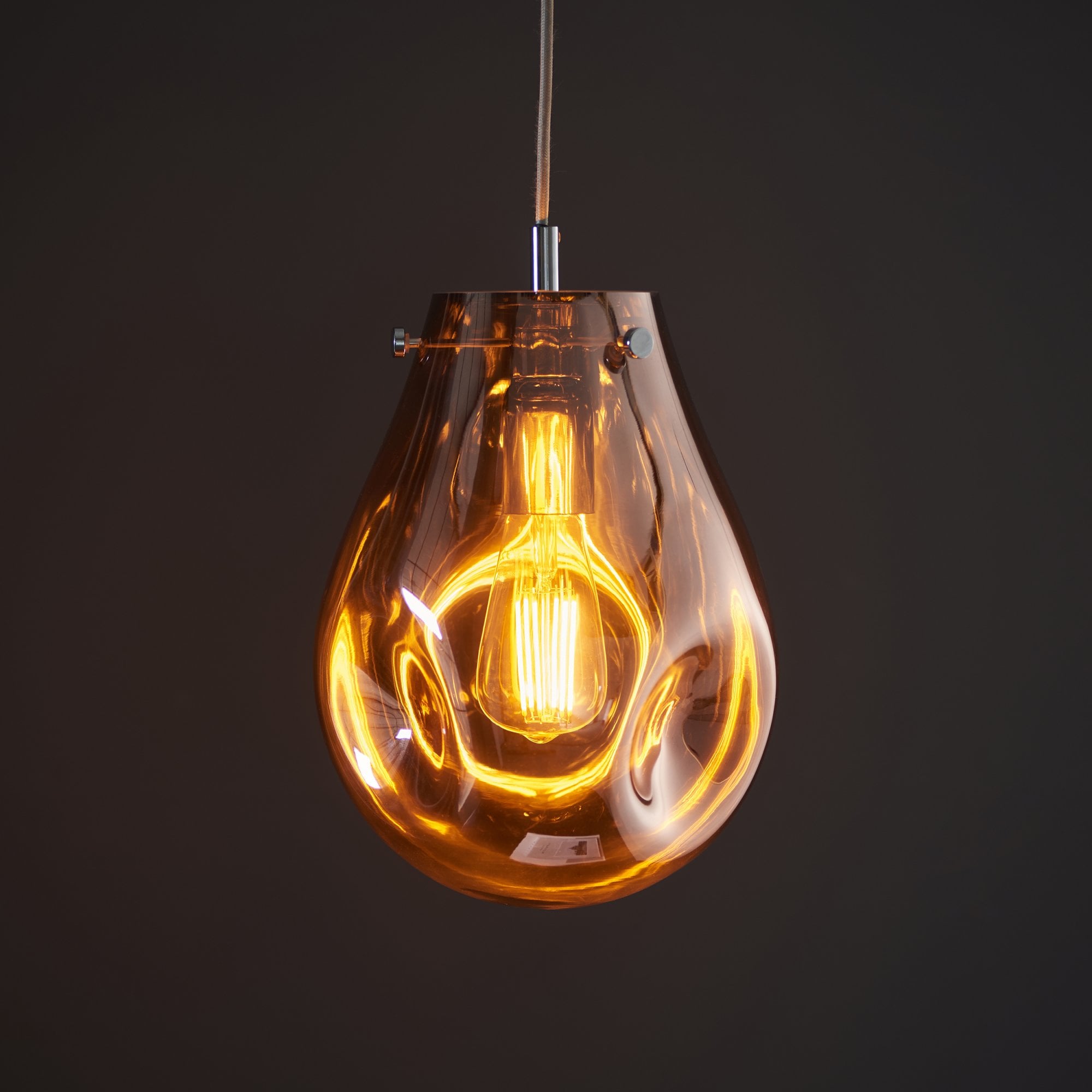 Utopia Dent Medium Glass Ceiling Pendant - Metallic Copper