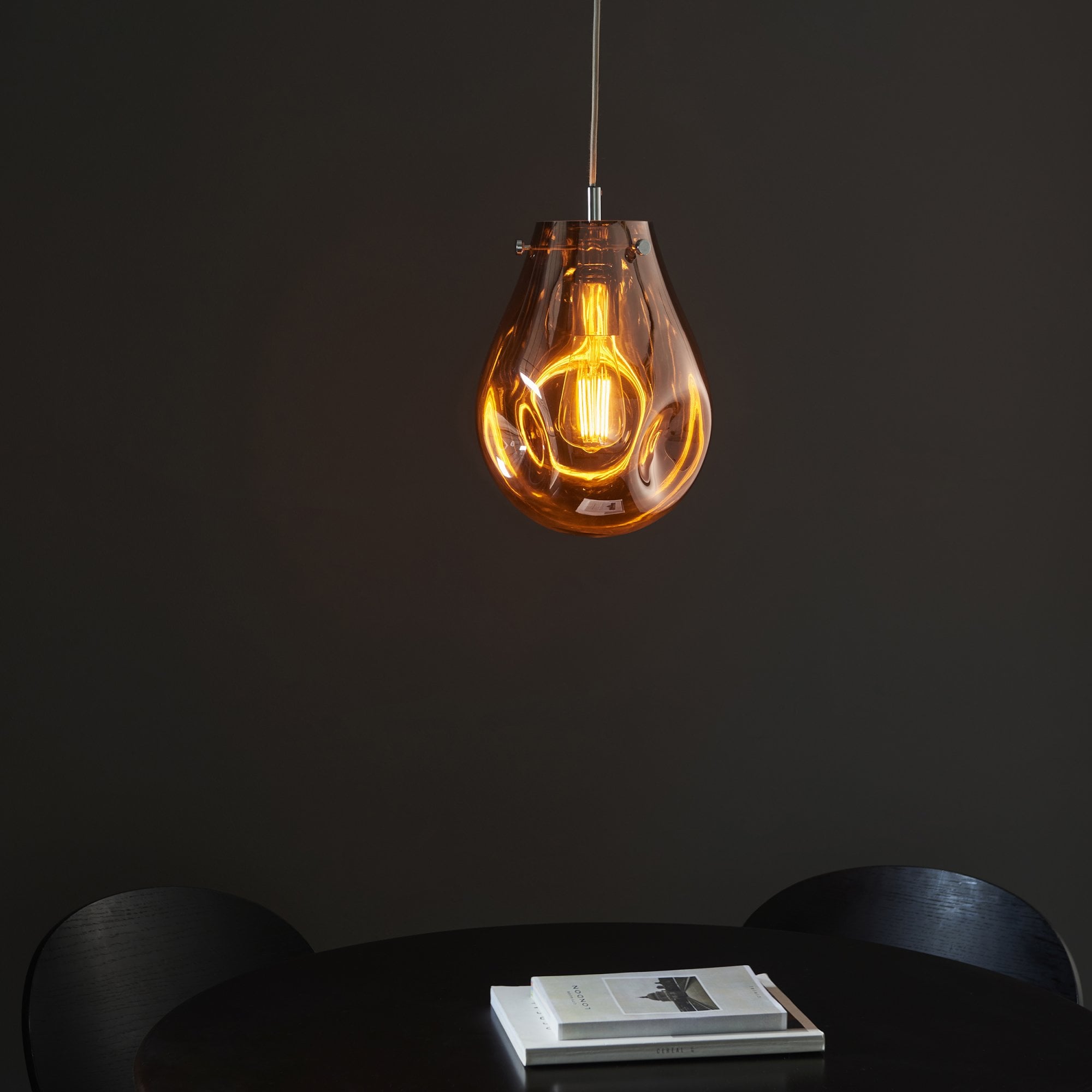 Utopia Dent Medium Glass Ceiling Pendant - Metallic Copper