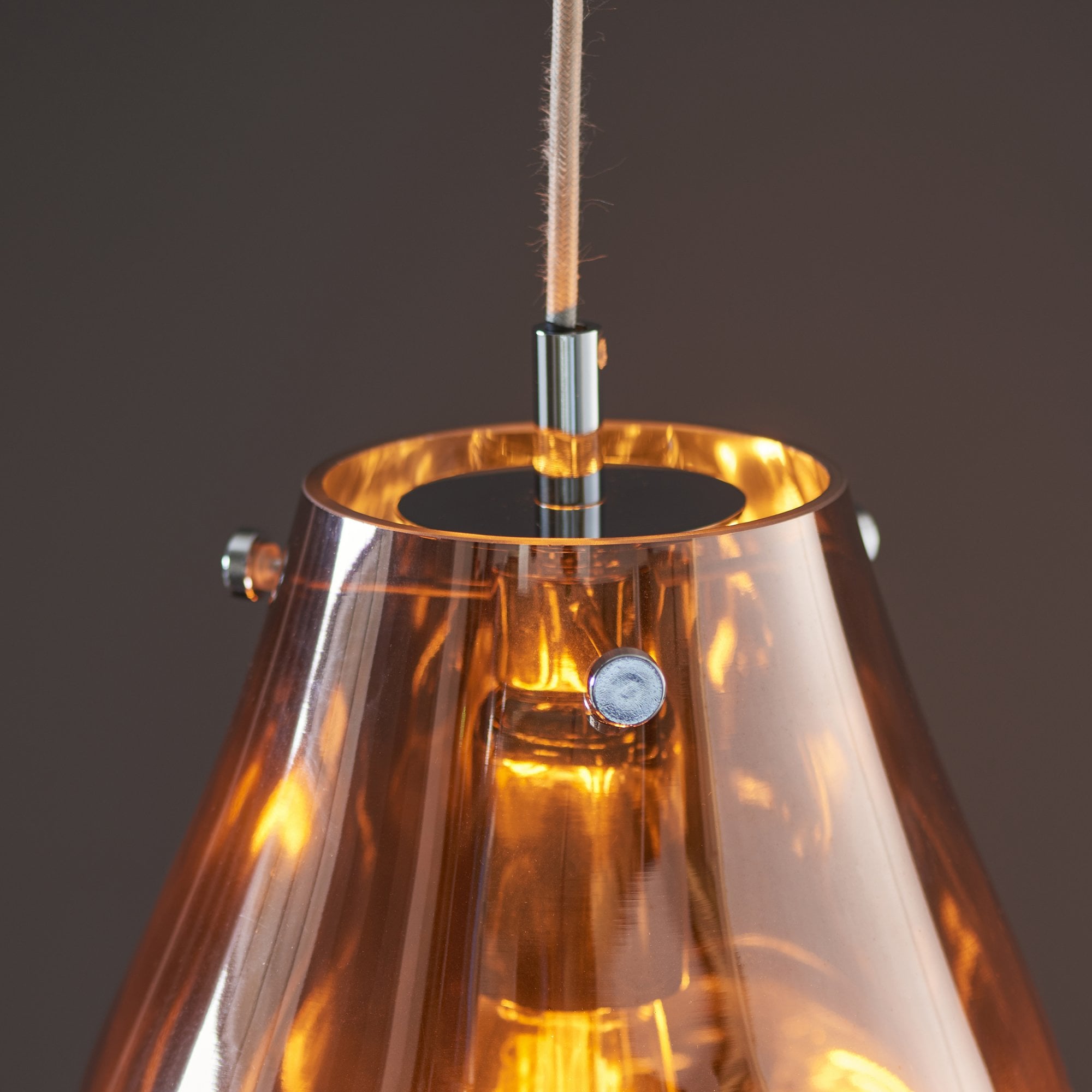 Utopia Dent Medium Glass Ceiling Pendant - Metallic Copper