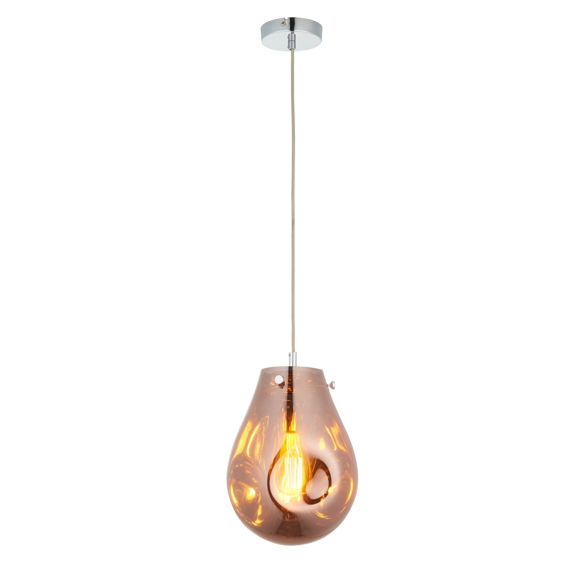 Utopia Dent Medium Glass Ceiling Pendant - Metallic Copper