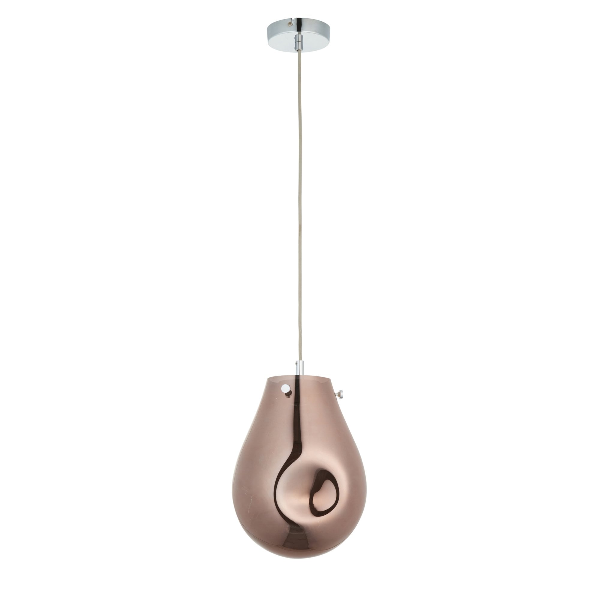 Utopia Dent Medium Glass Ceiling Pendant - Metallic Copper