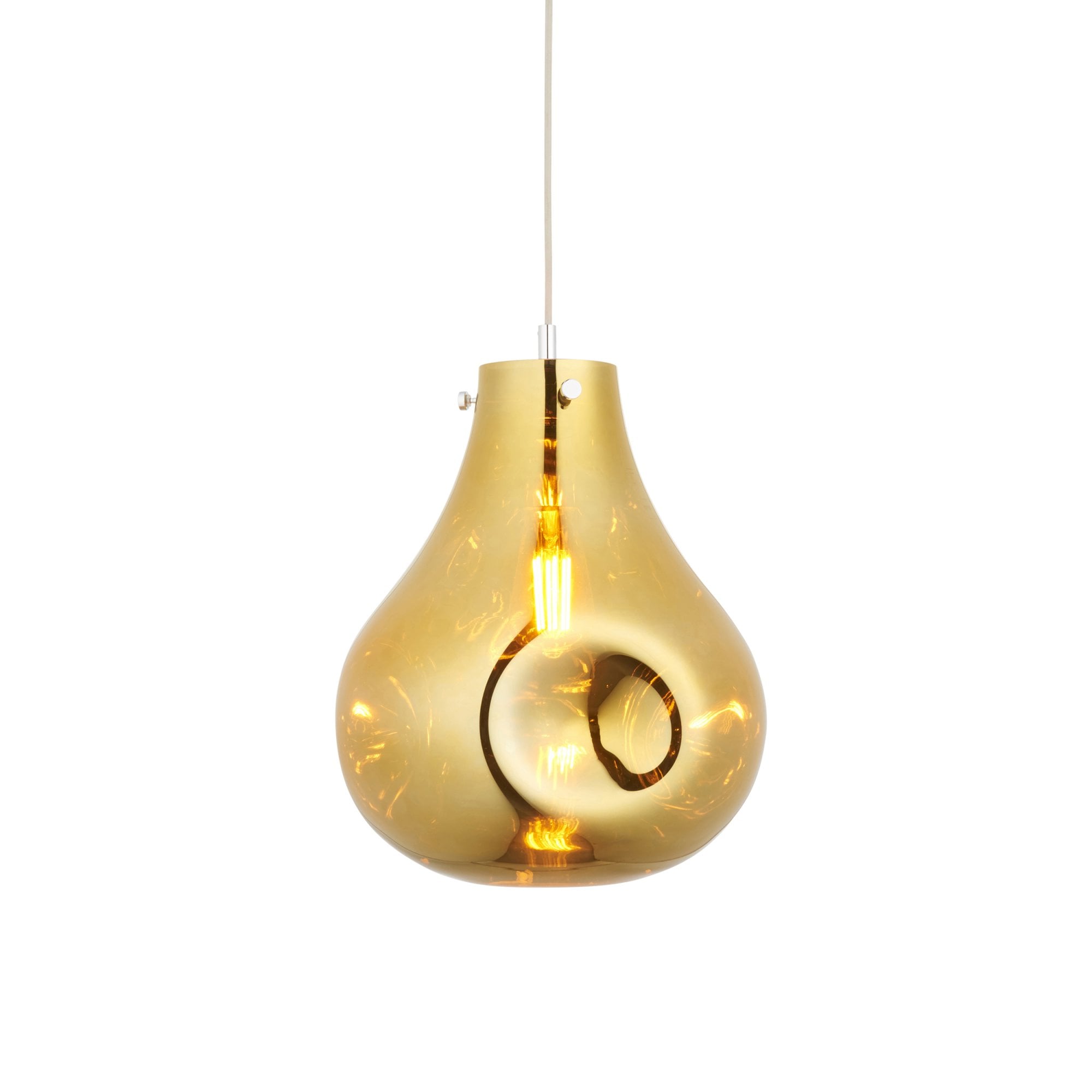 Utopia Dent Large Glass Ceiling Pendant - Metallic Gold