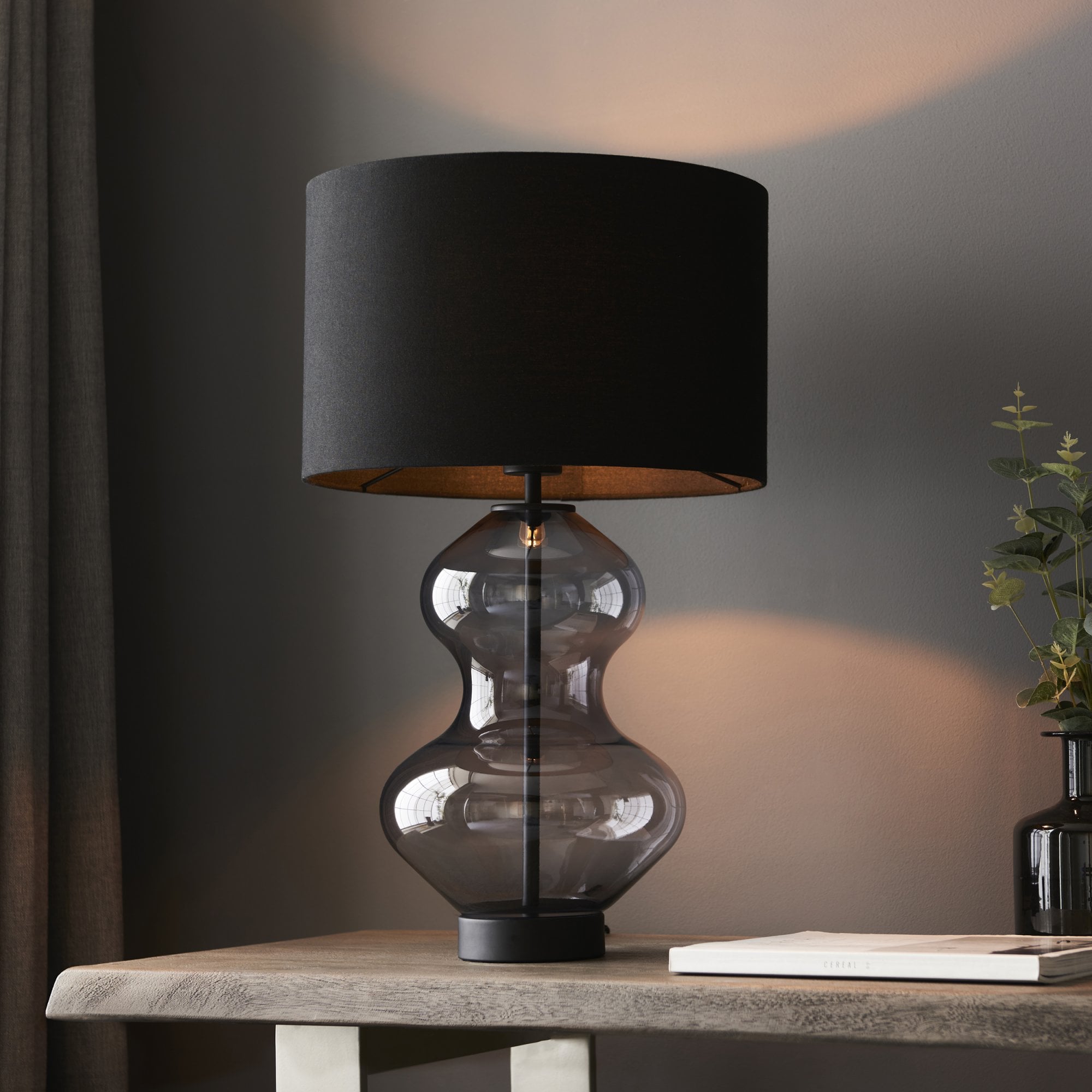 Endon Kelda Shaped Touch Table Lamp - Matt Black