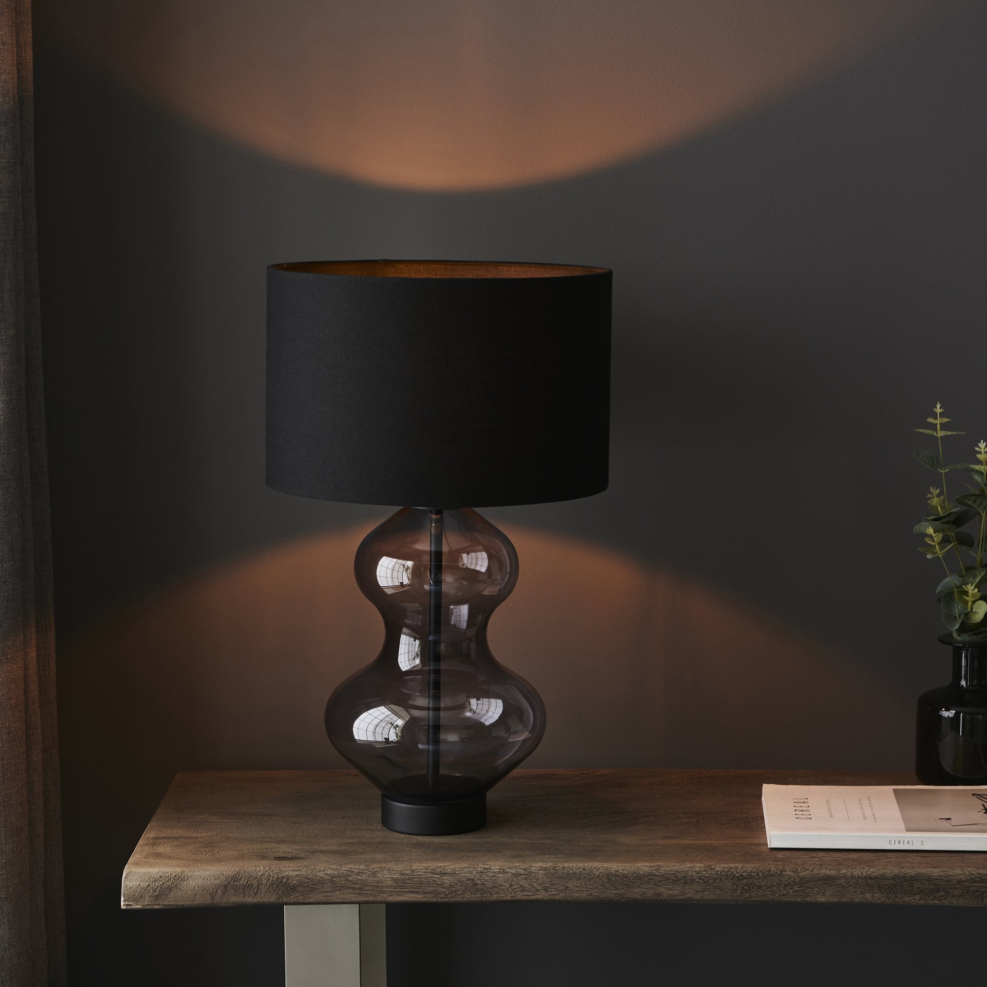 Endon Kelda Shaped Touch Table Lamp - Matt Black
