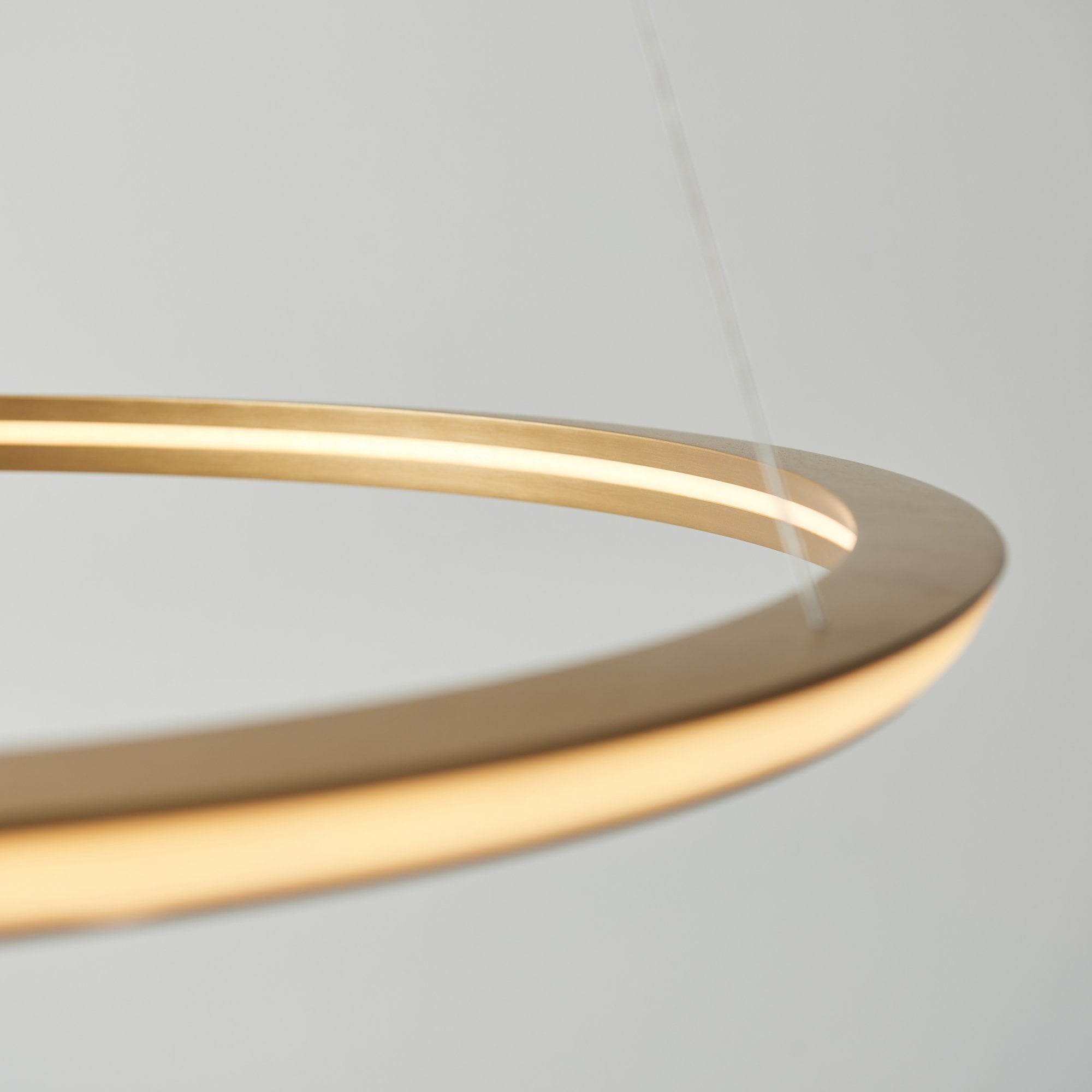 Utopia Circle LED Ring Pendant - Satin Gold