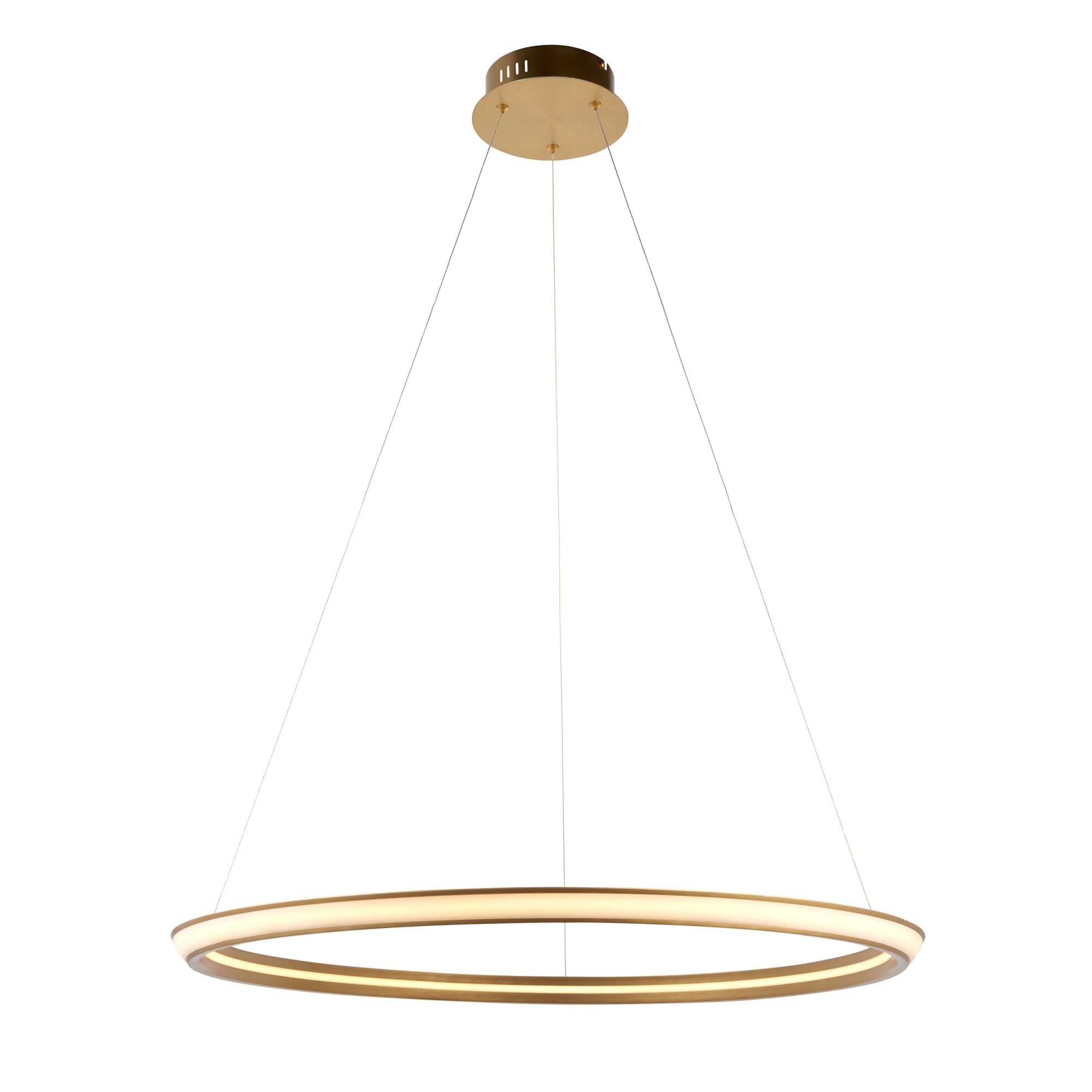 Utopia Circle LED Ring Pendant - Satin Gold