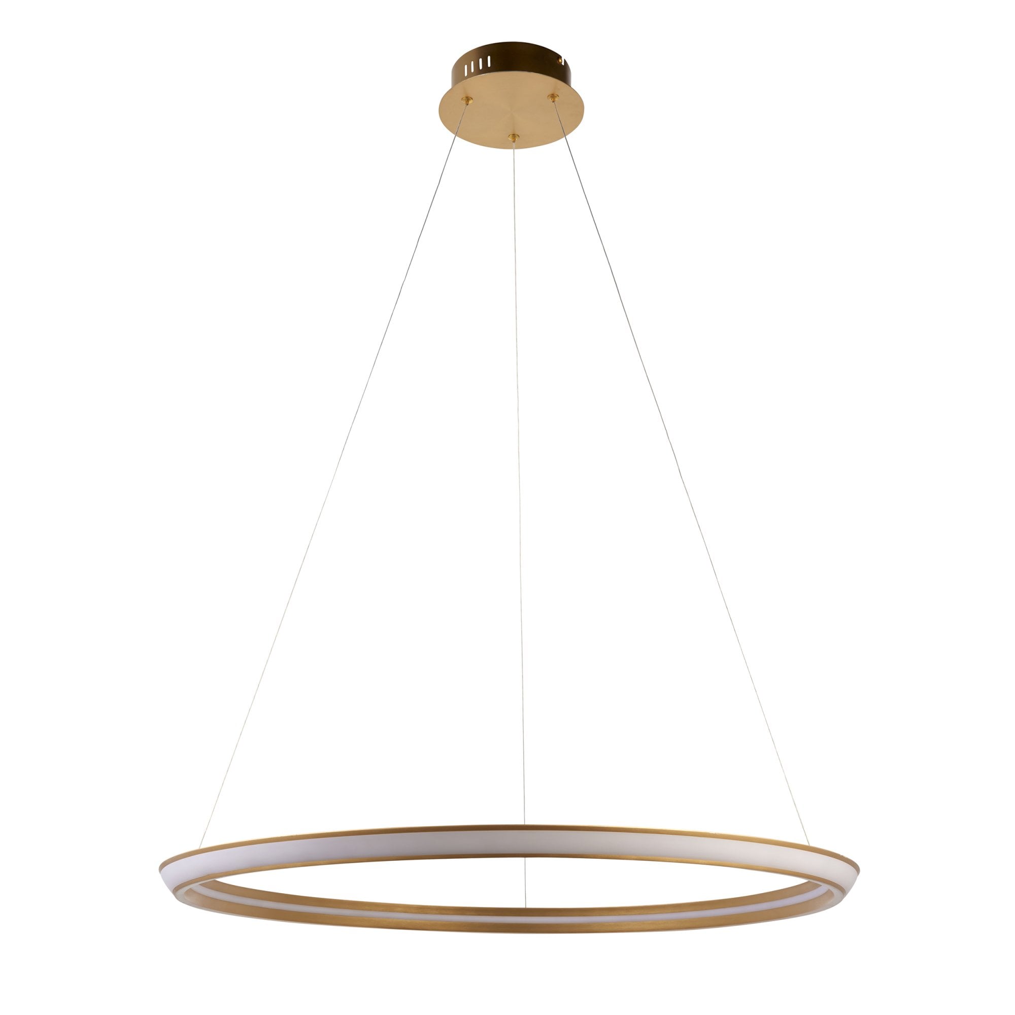 Utopia Circle LED Ring Pendant - Satin Gold