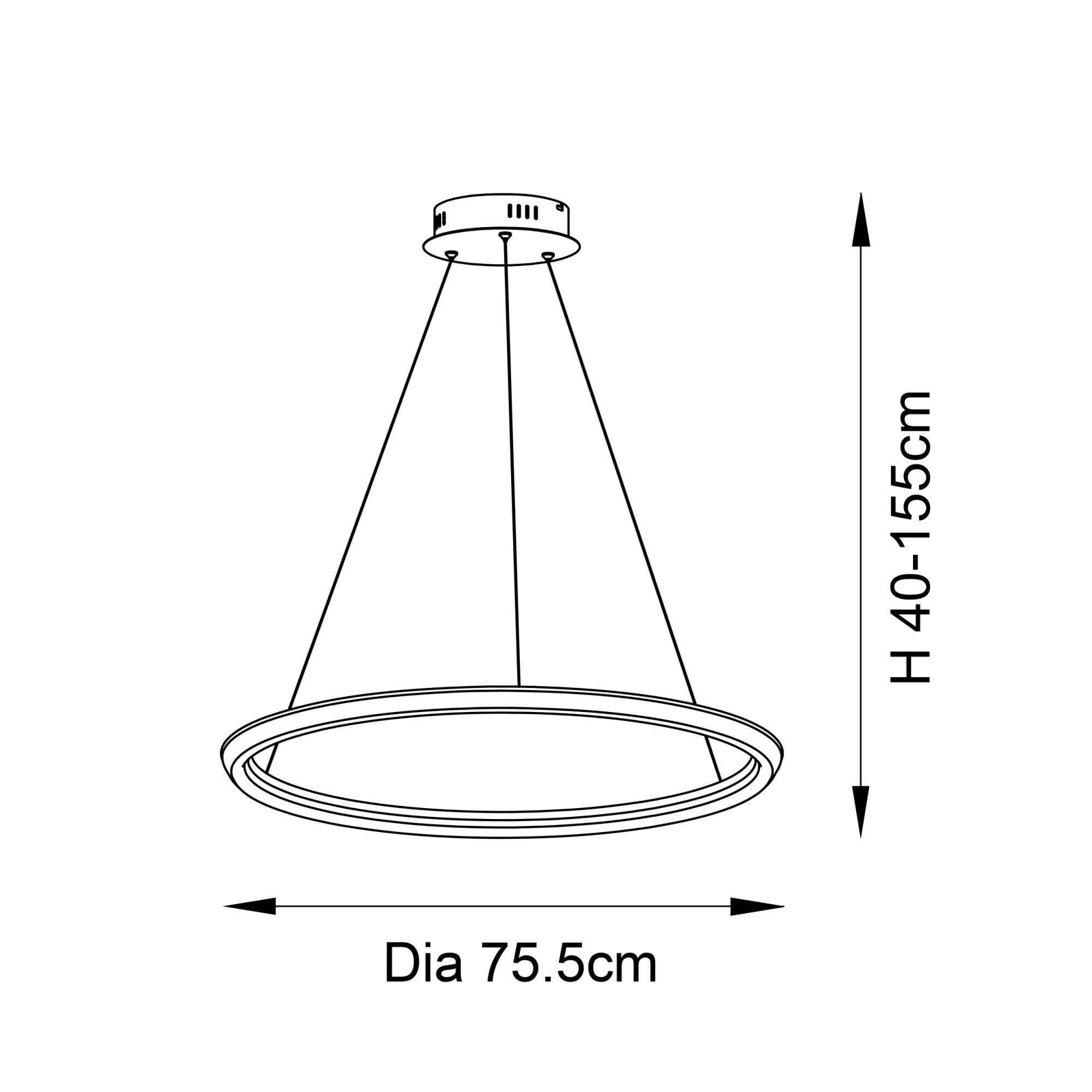 Utopia Circle LED Ring Pendant - Satin Gold