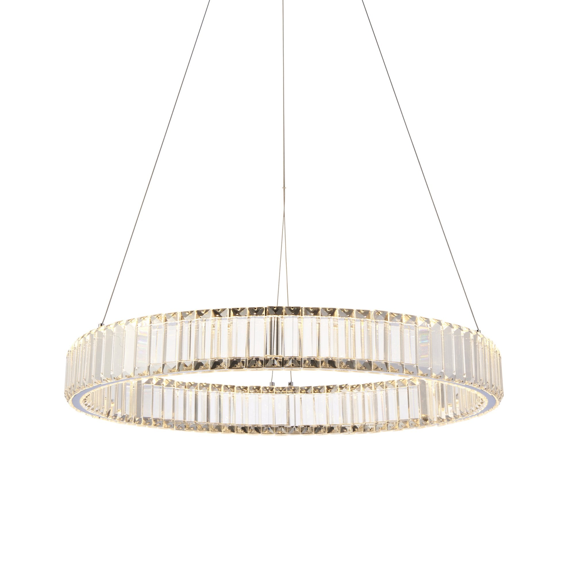 Utopia Sabo LED Ring Pendant - Clear Crystal Glass