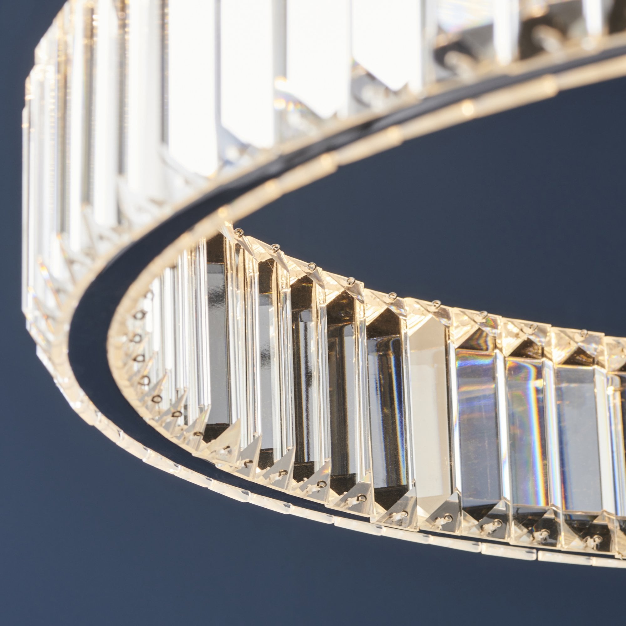 Utopia Sabo LED Ring Pendant - Clear Crystal Glass