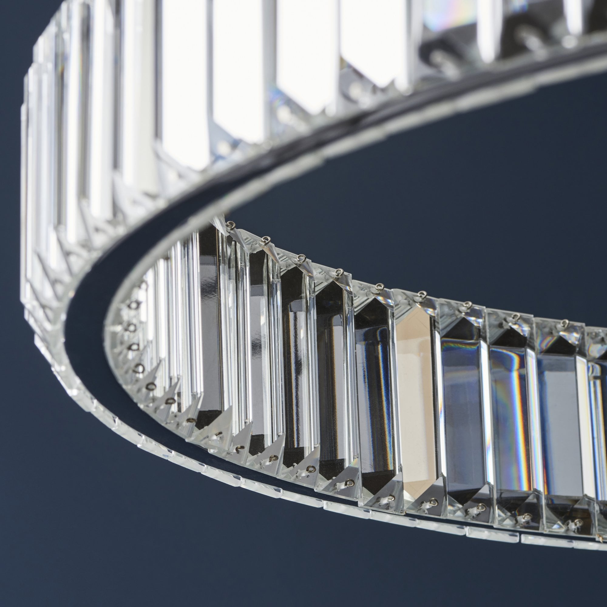 Utopia Sabo LED Ring Pendant - Clear Crystal Glass