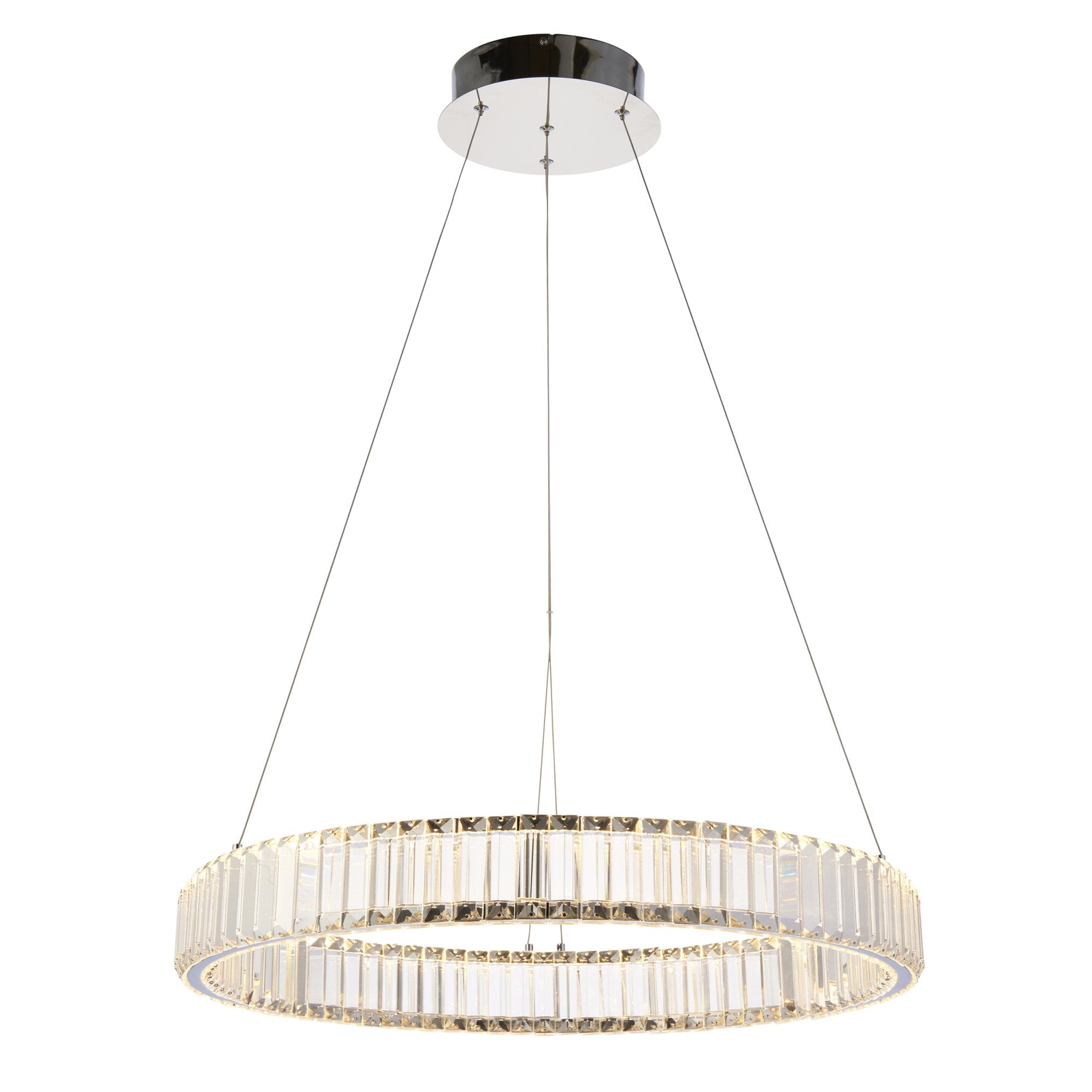 Utopia Sabo LED Ring Pendant - Clear Crystal Glass