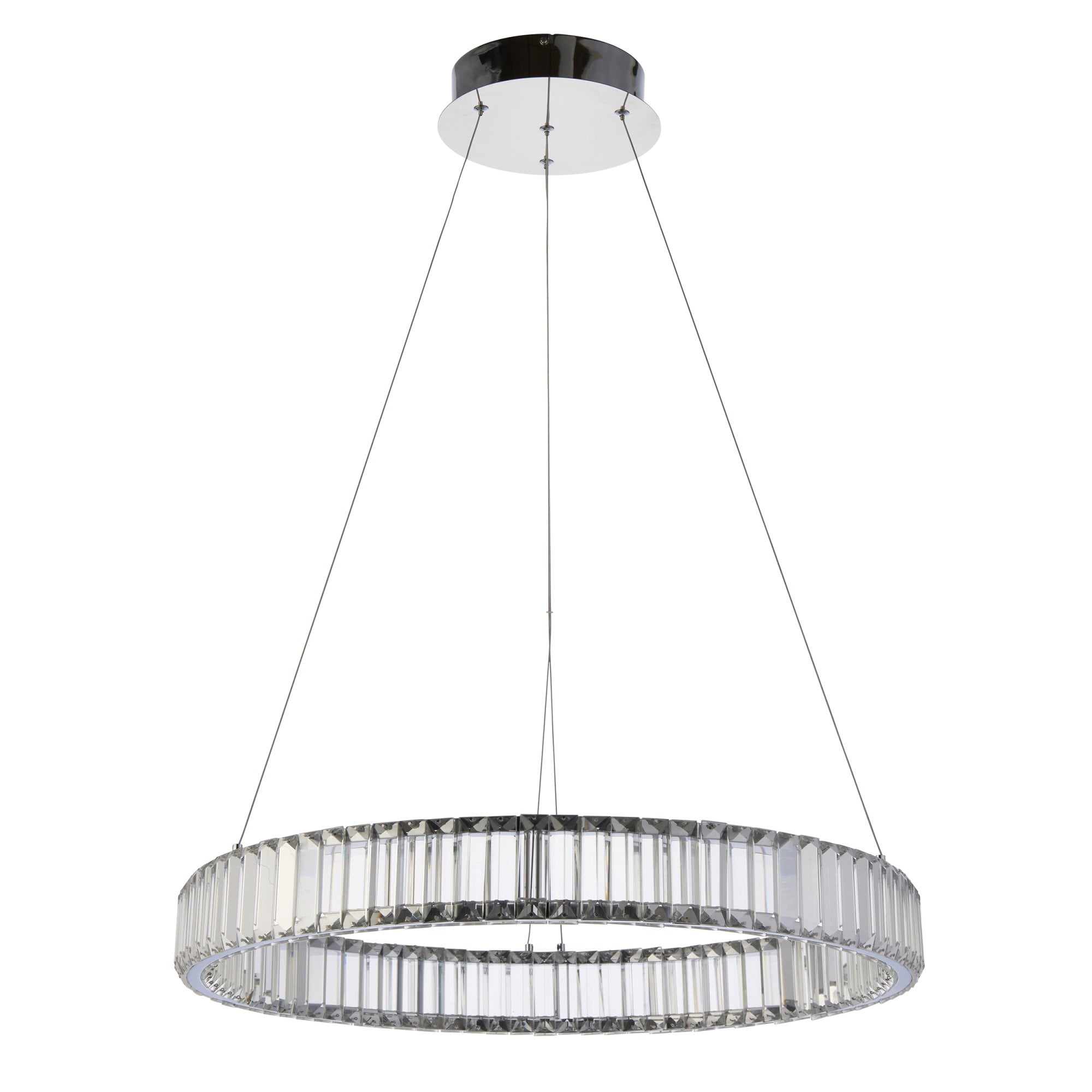Utopia Sabo LED Ring Pendant - Clear Crystal Glass