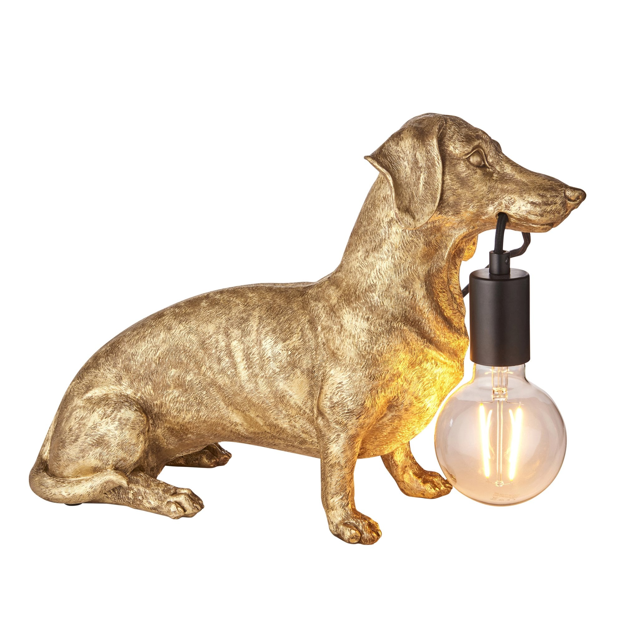Utopia Slinky The Dachshund Table Lamp - Vintage Gold