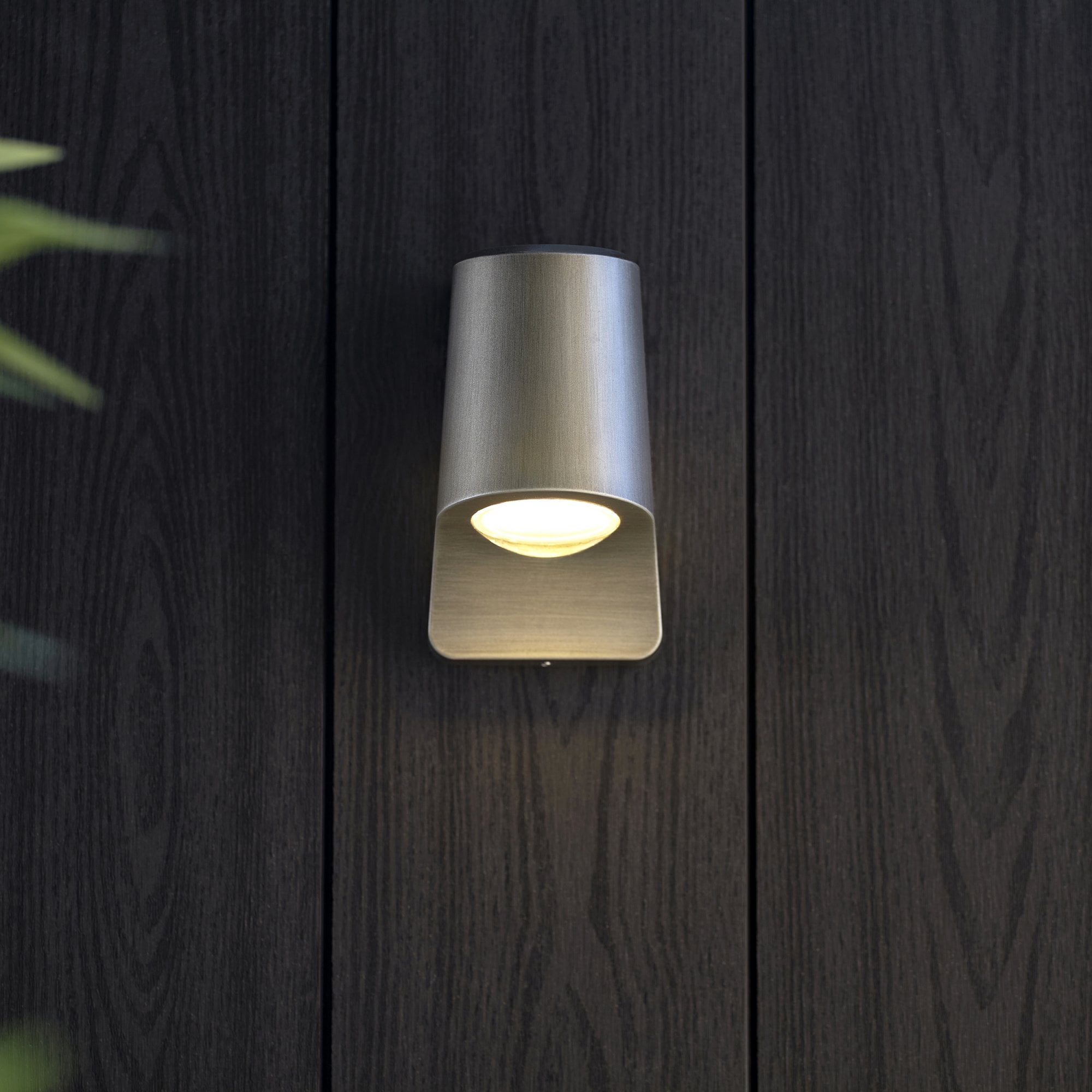 Utopia Compact Die Cast IP44 LED Wall Light - Aged Pewter & Frosted Glass