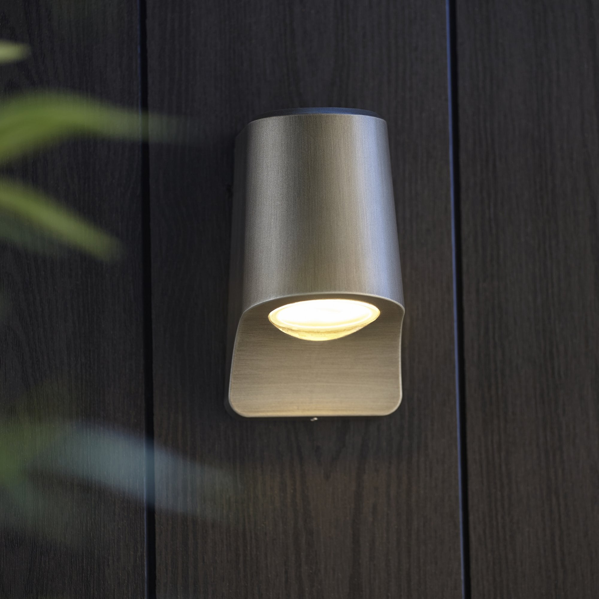 Utopia Compact Die Cast IP44 LED Wall Light - Aged Pewter & Frosted Glass