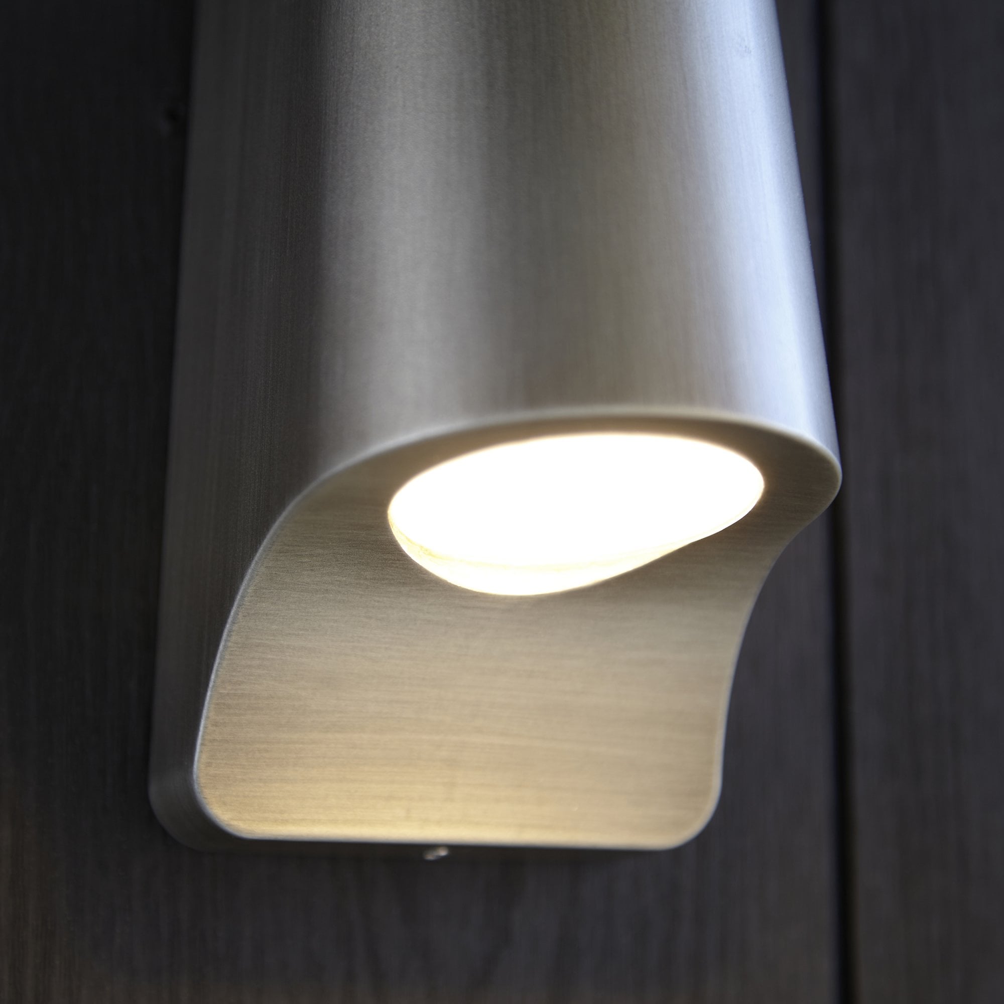 Utopia Compact Die Cast IP44 LED Wall Light - Aged Pewter & Frosted Glass