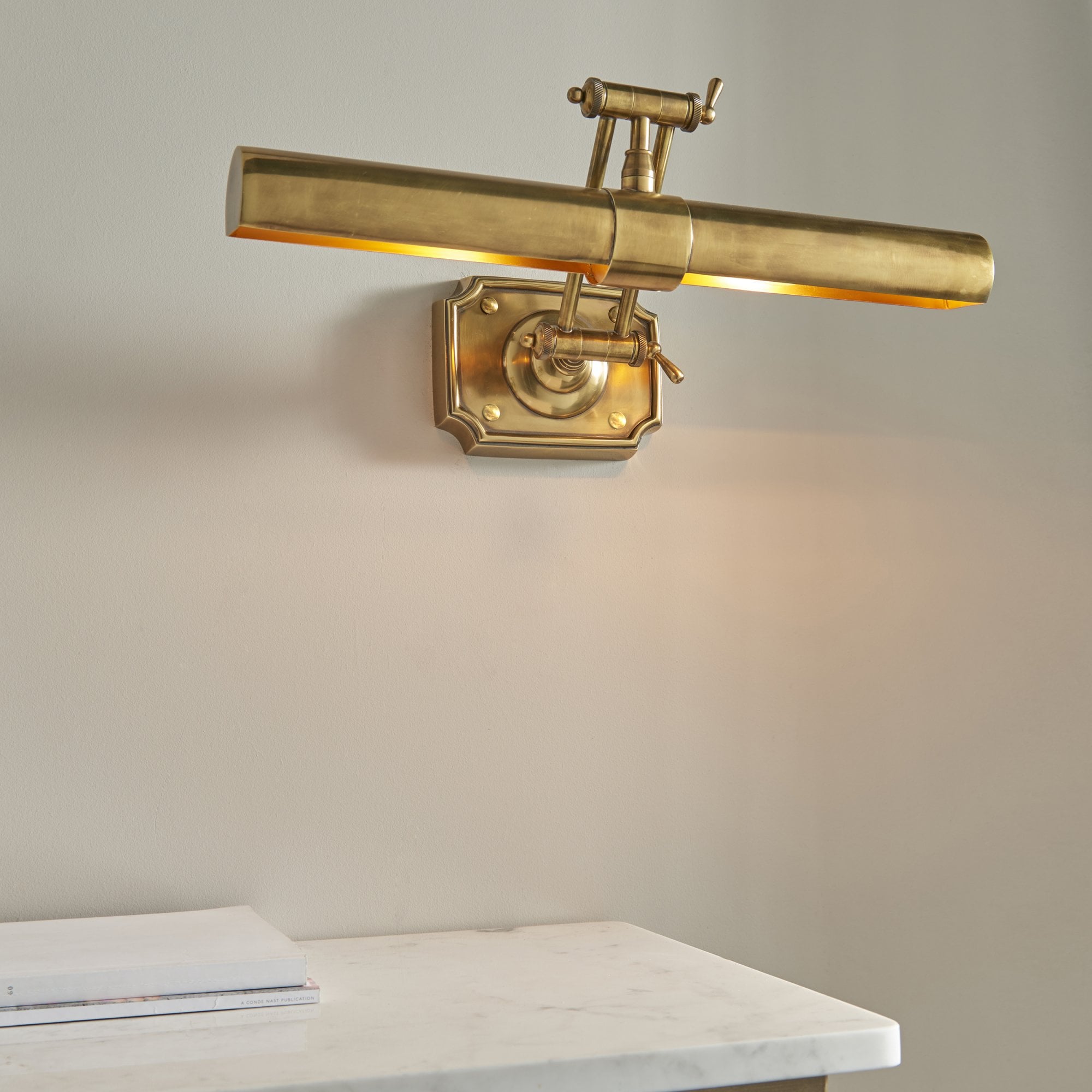 Interiors 1900 Winchester 20" 2 Light Wall Light - Solid Mellow Brass