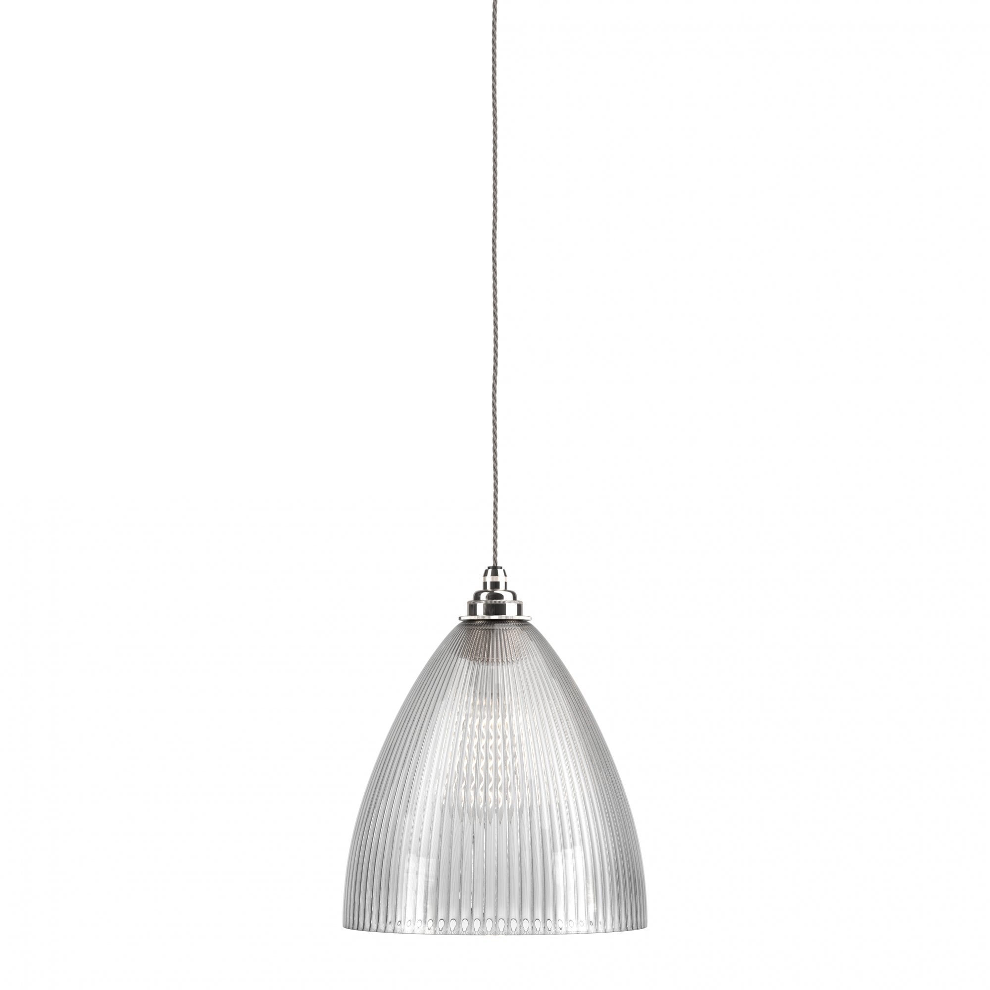 Fritz Fryer Ledbury Skinny Ribbed Glass  Pendant Light - Large (Various Colour Options)