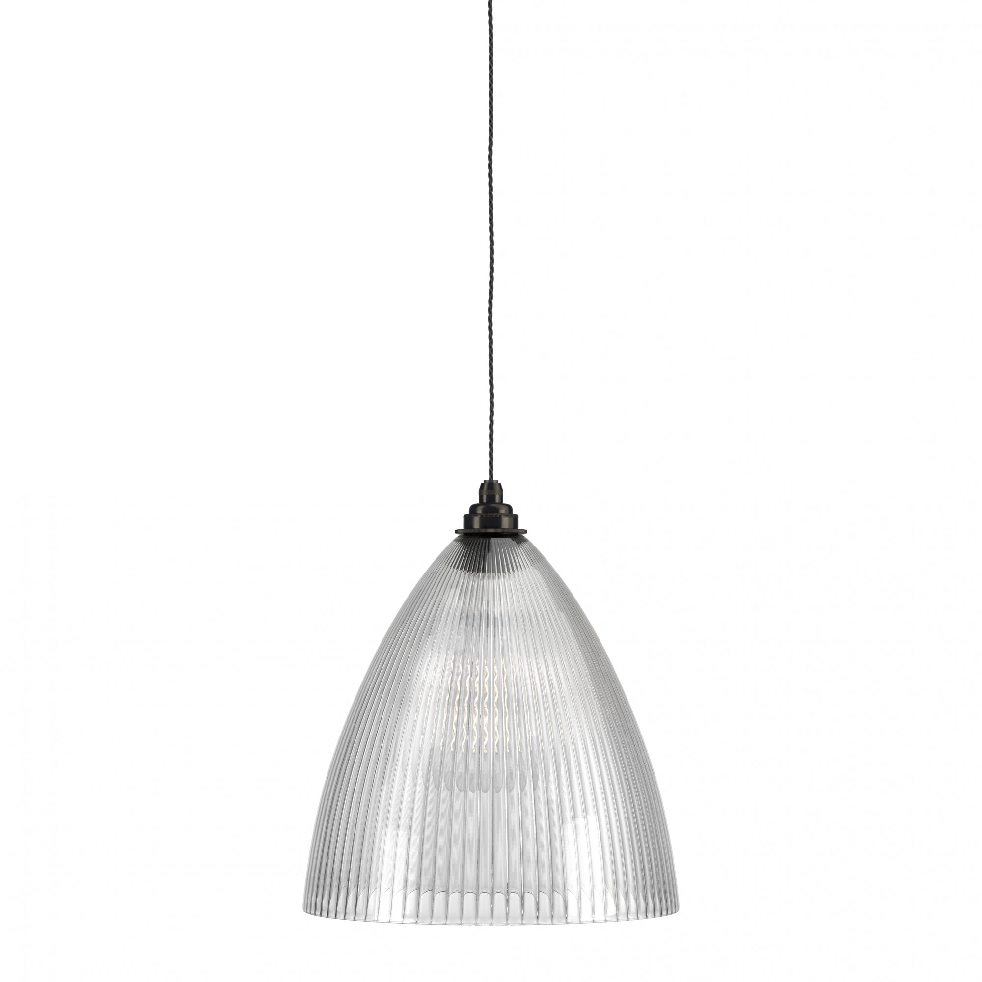 Fritz Fryer Ledbury Skinny Ribbed Glass  Pendant Light - XL (Various Colour Options)