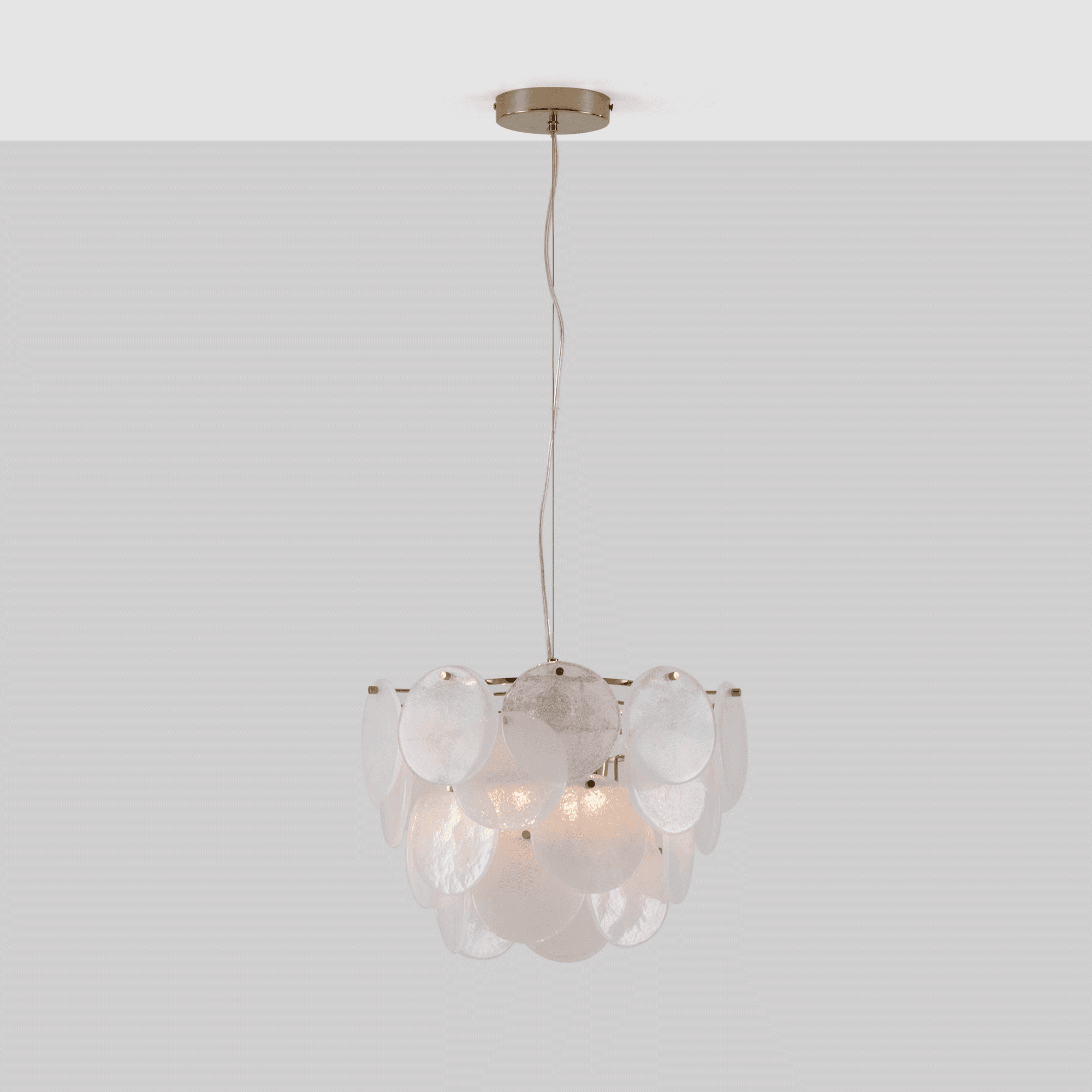 houseof. White Glass Disk Ceiling Pendant Light - Opal