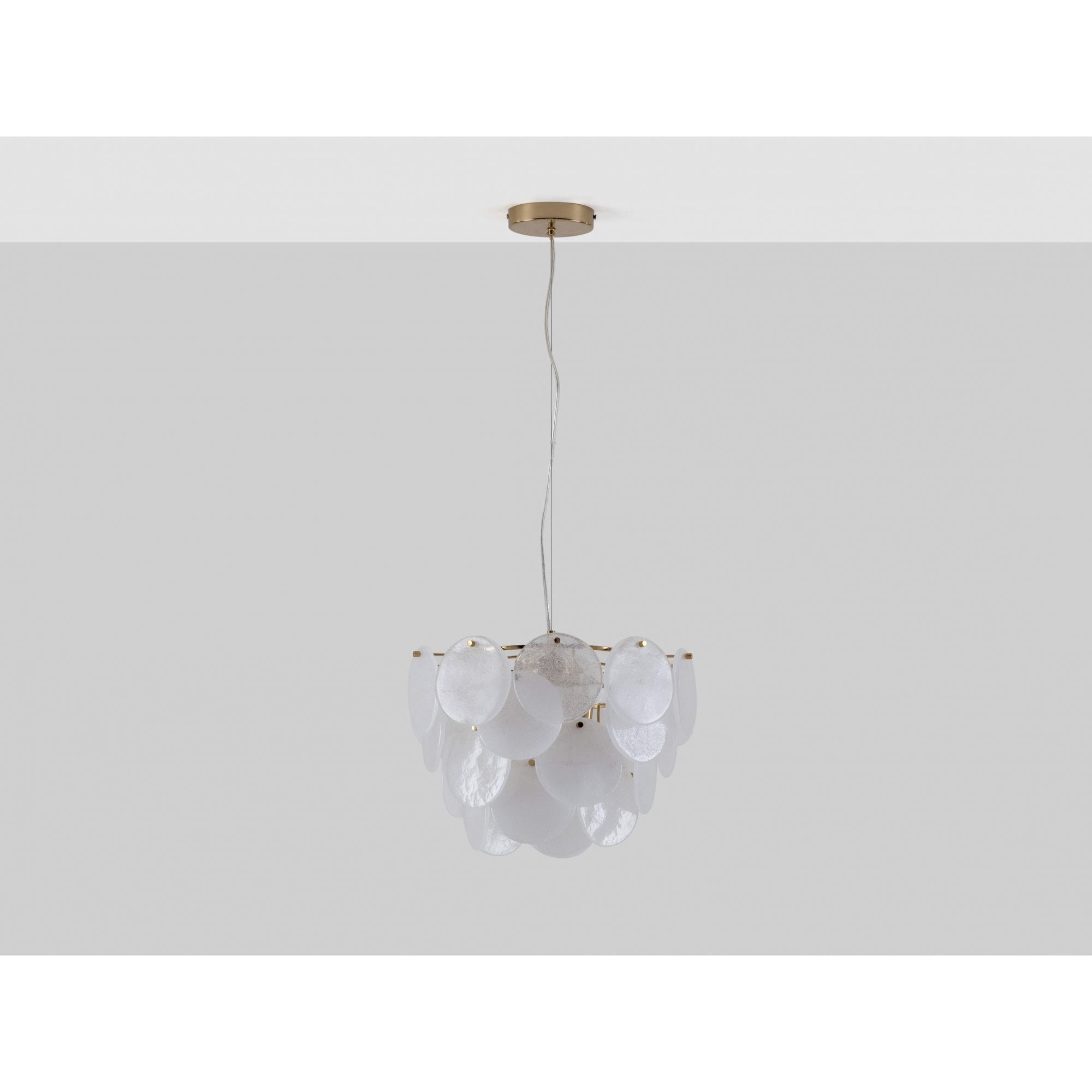 houseof. White Glass Disk Ceiling Pendant Light - Opal