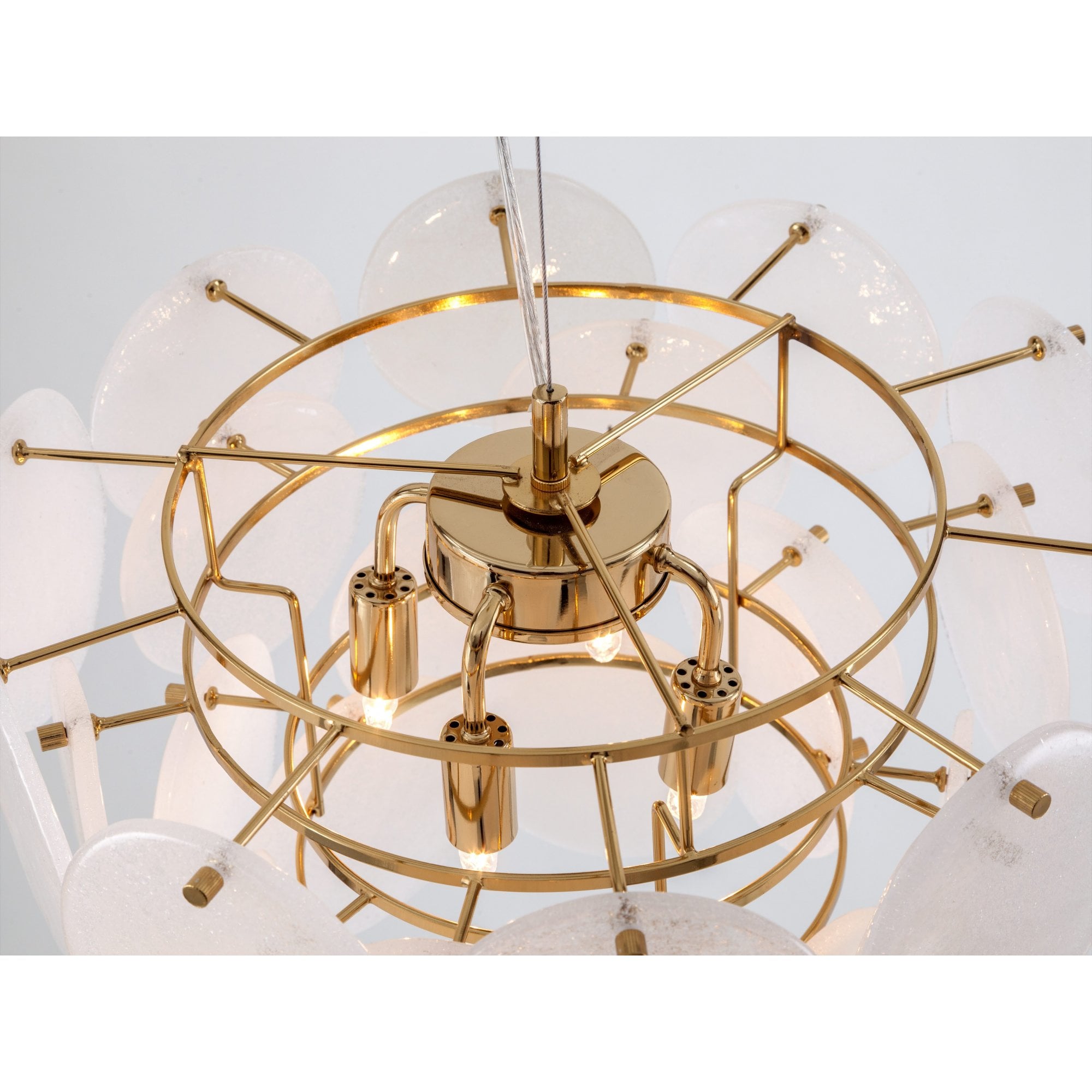 houseof. White Glass Disk Ceiling Pendant Light - Opal