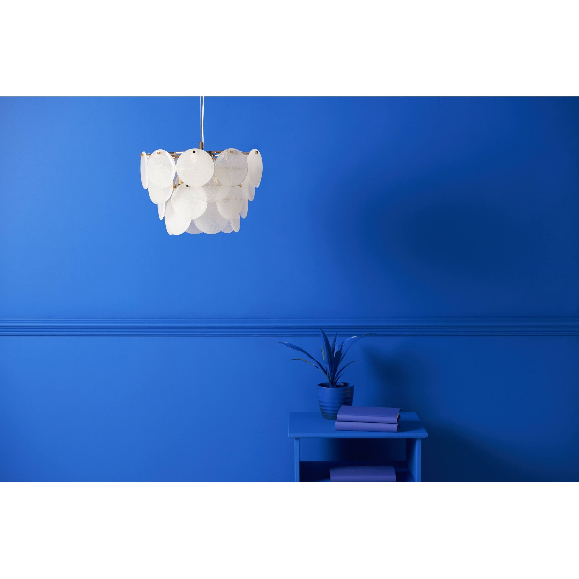 houseof. White Glass Disk Ceiling Pendant Light - Opal