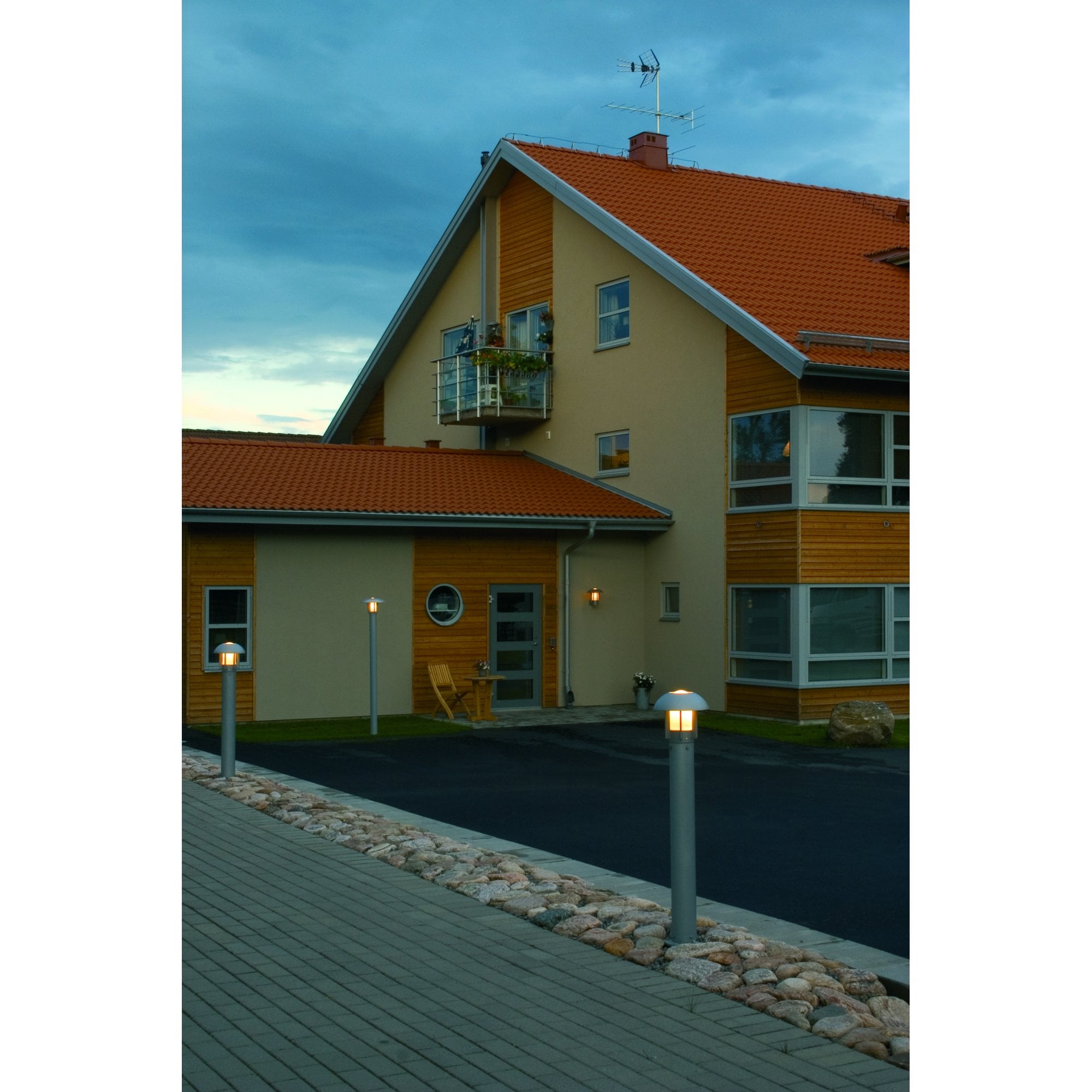 Konstsmide Heimdal Wall Light - Grey with Opal Glass