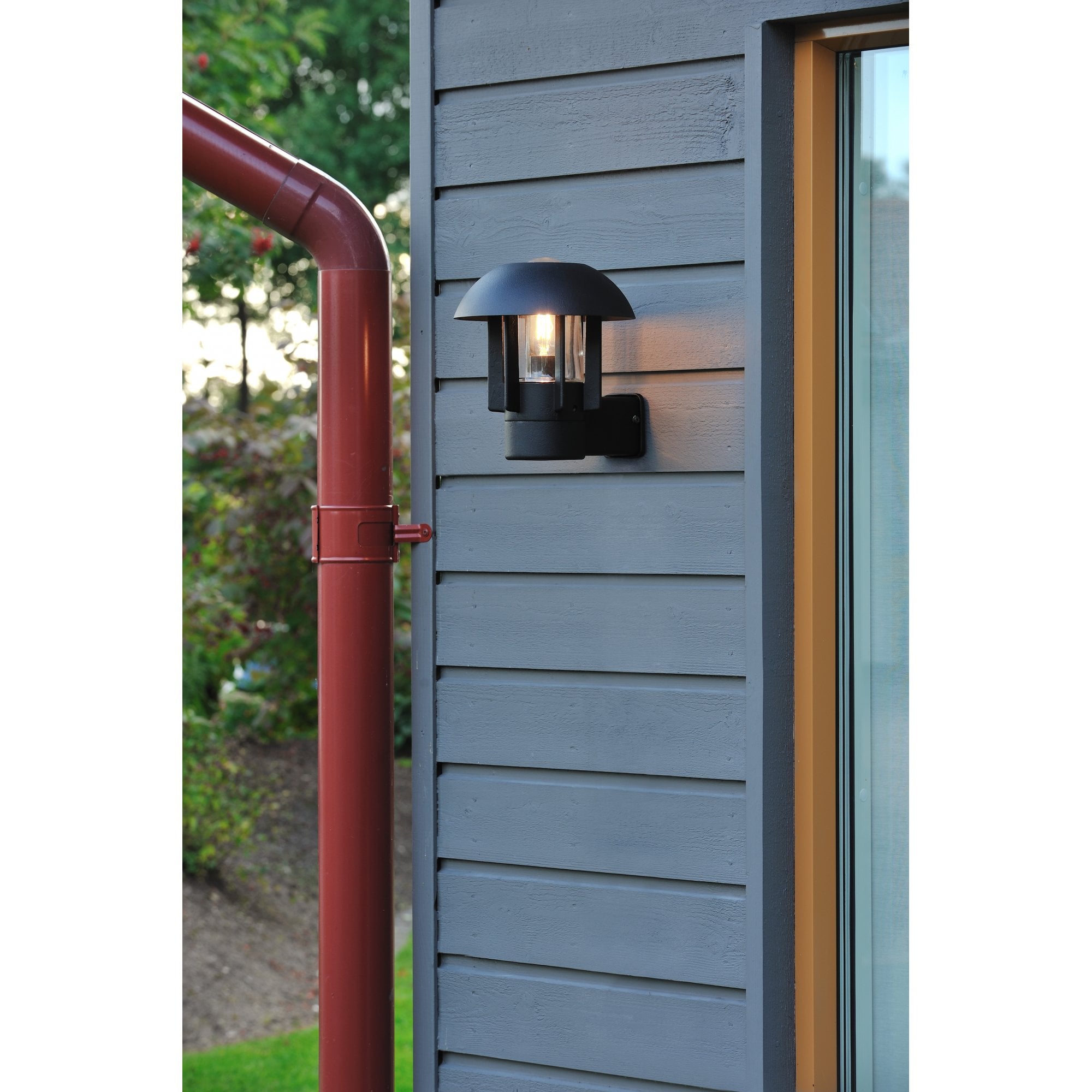 Konstsmide Heimdal Wall Light - Matt Black with Clear Glass