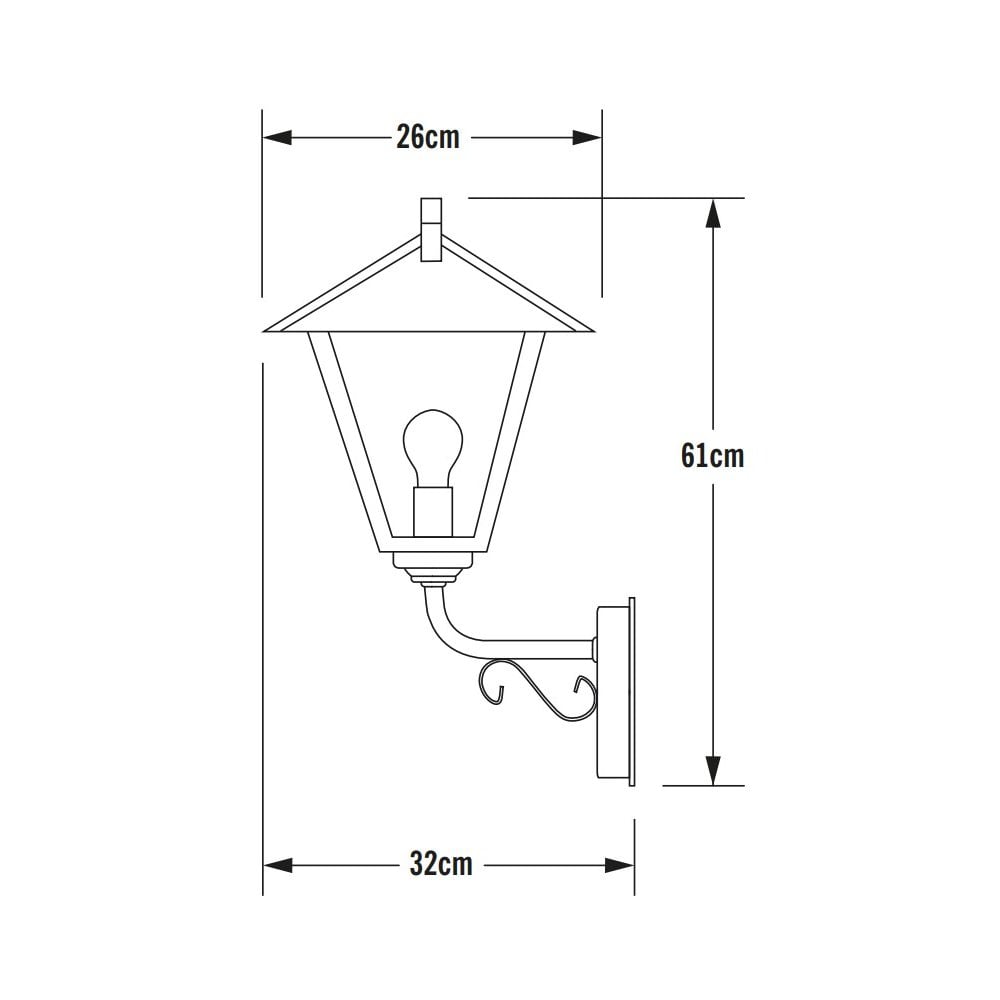 Konstsmide Benu Large Up Wall Light - Galvanised