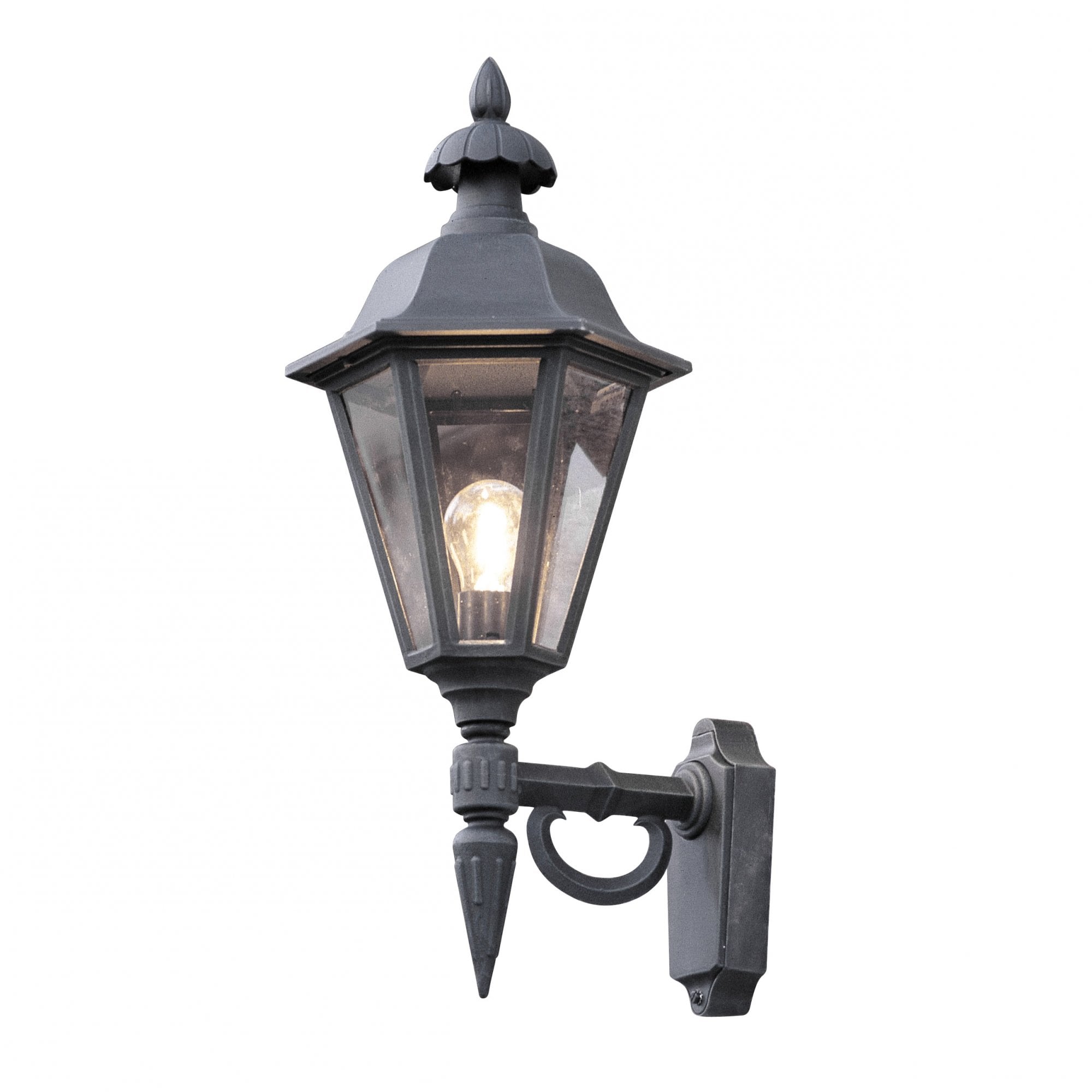 Konstsmide Pallas Large Up Wall Light - Matt Black