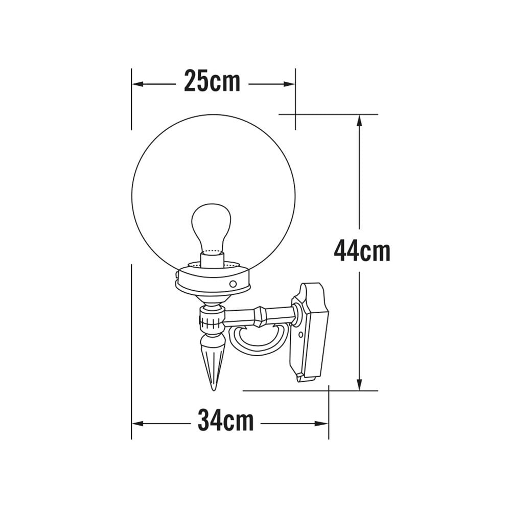 Konstsmide Orion Wall Light - Matt Black