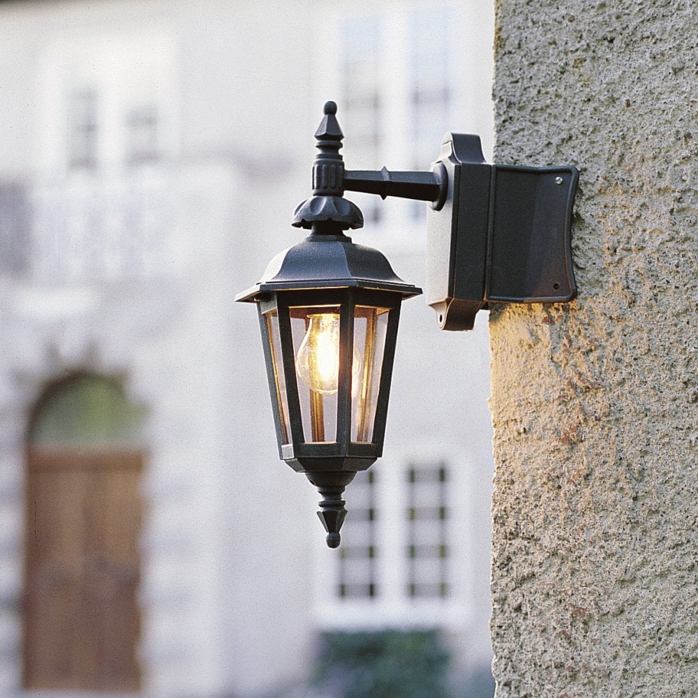 Konstsmide Pallas Small Down Wall Light - Matt Black