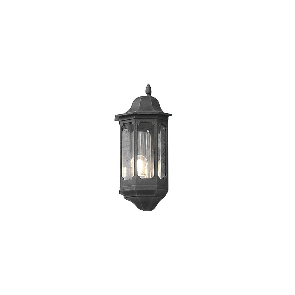 Konstsmide Pallas Flush Half Lantern - Matt Black