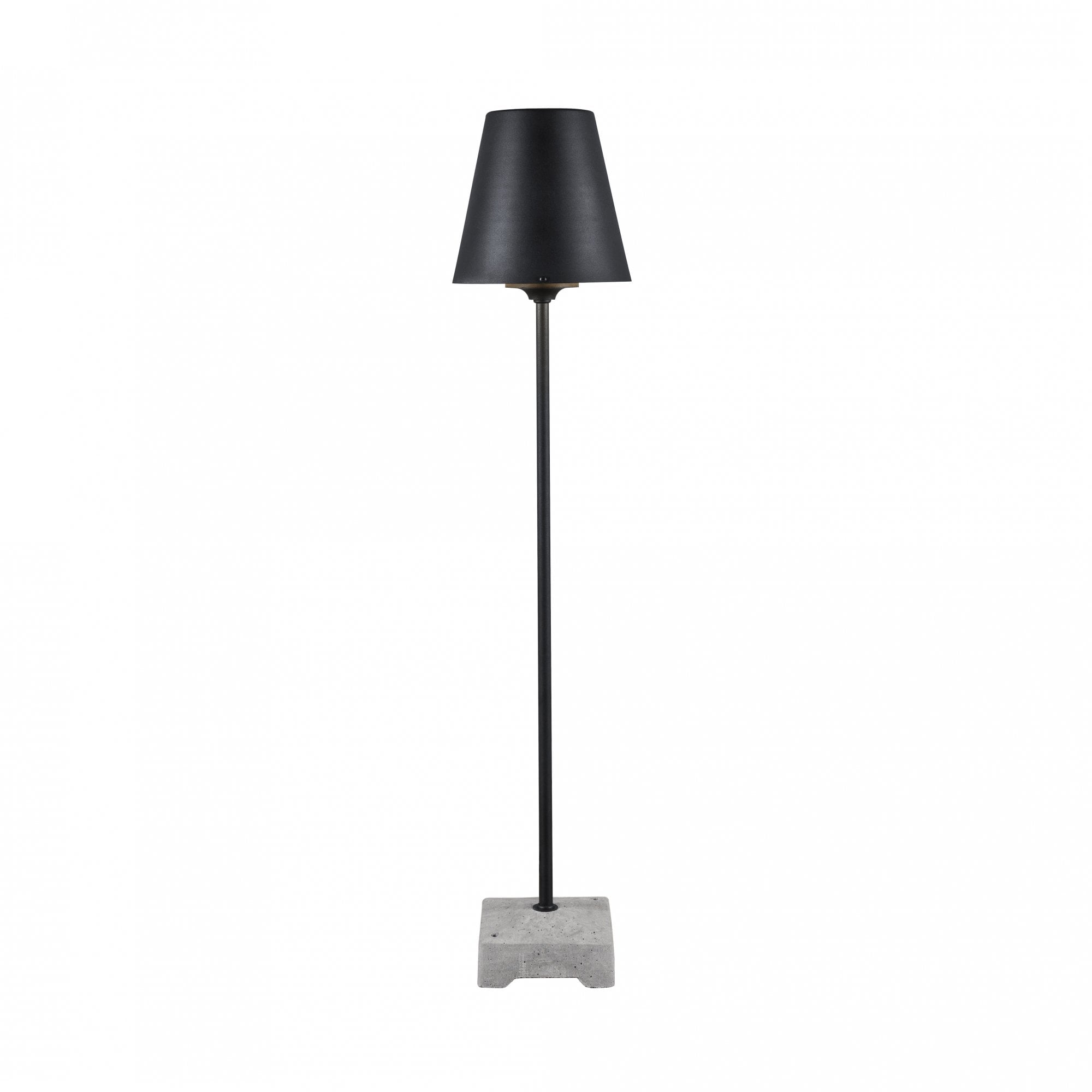 Konstsmide Lucca Floor Lamp - Matt Black with Metallic Shade