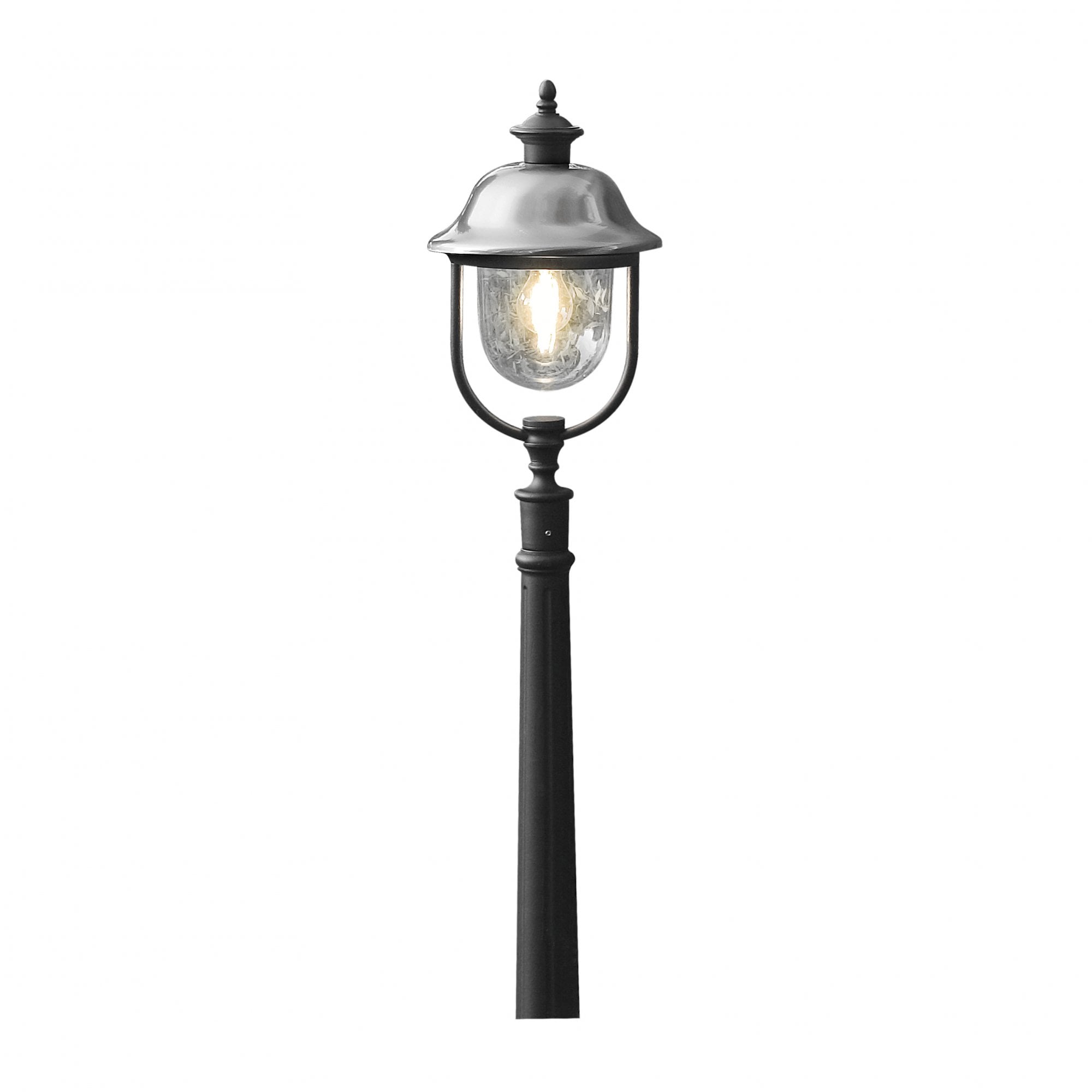 Konstsmide Parma Pathway Light - Matt Black with Stainless Steel Hat