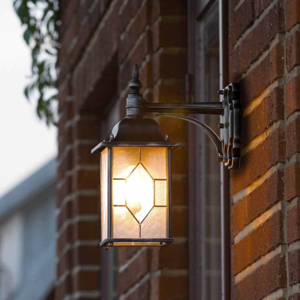 Konstsmide Milano Down Wall Lantern - Black