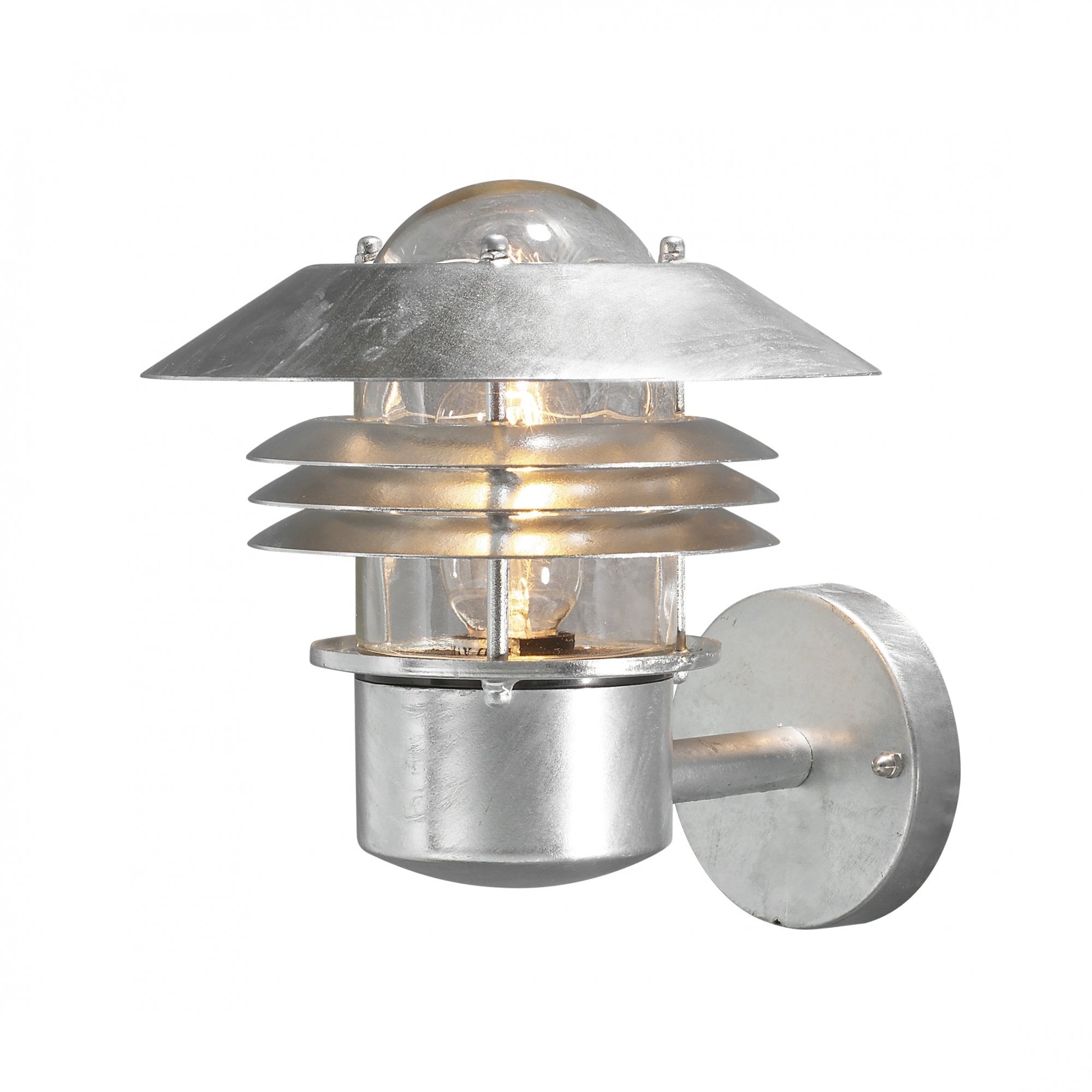 Konstsmide Modena Louvre Up Wall Lantern - Galvanised Steel
