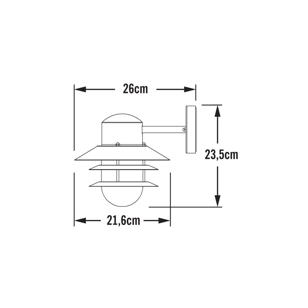 Konstsmide Modena Down Wall Lantern - Matt Black